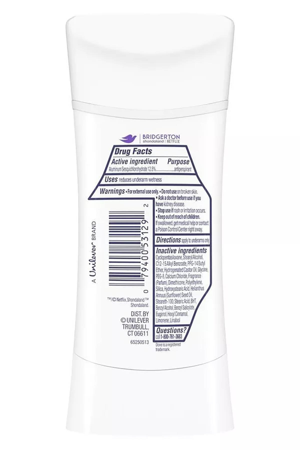 Dove Bridgerton Whispering Wisteria Antiperspirant Stick Deodorant 74GR