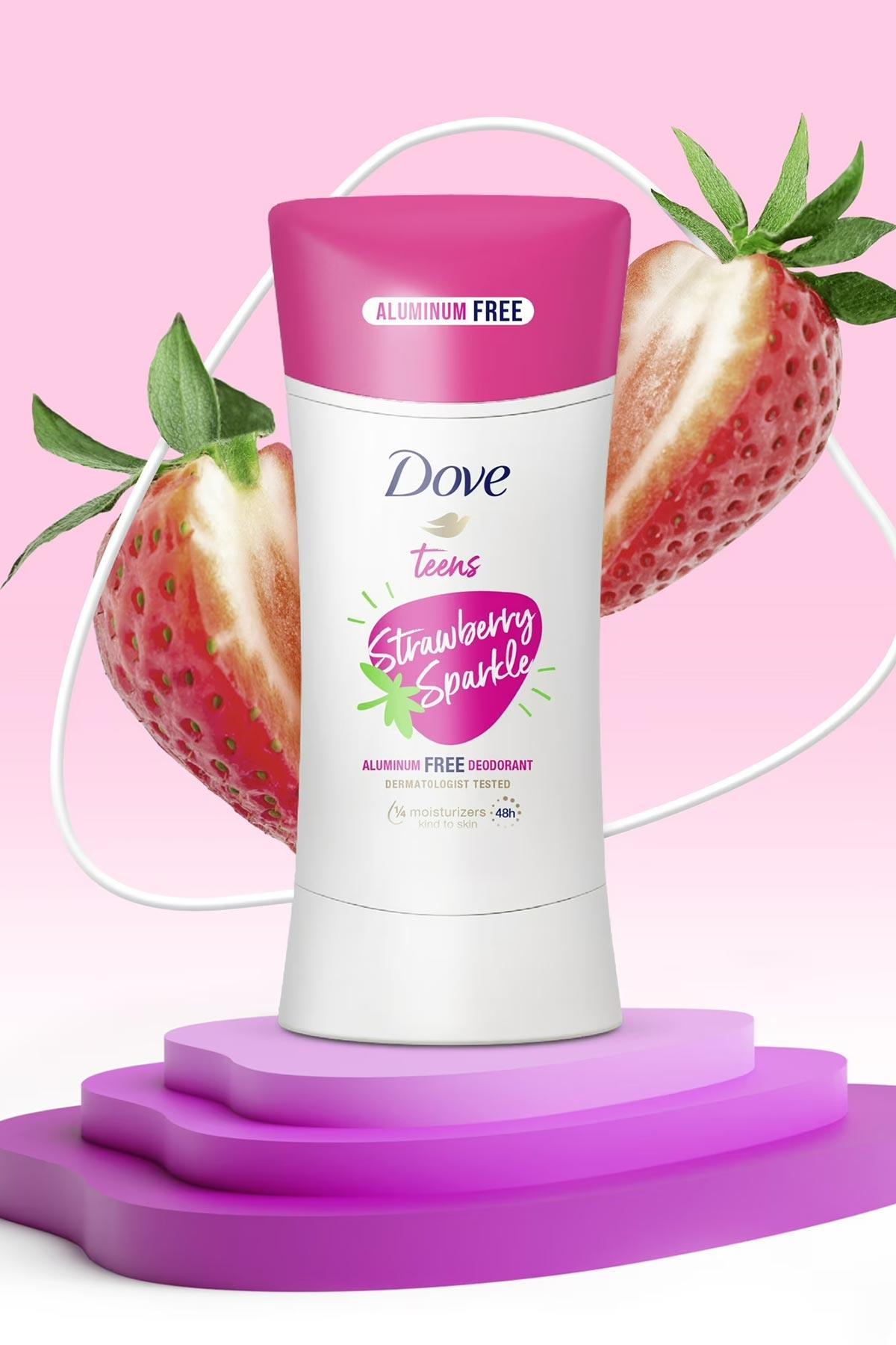 Dove Teens Strawberry Sparkle Alüminyumsuz Stick Deodorant 74GR