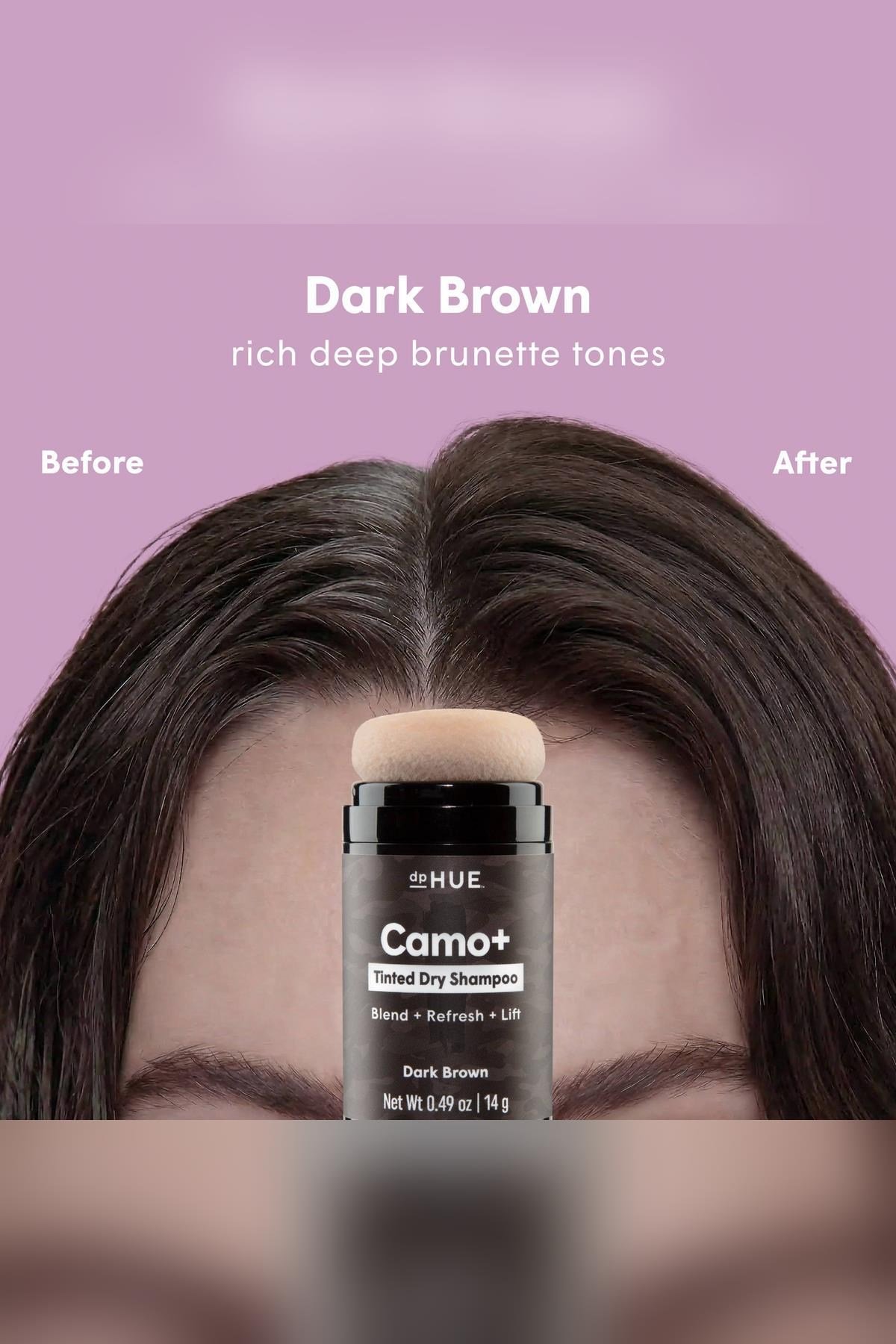dpHUE Camo+ Dip Kapatıcı Saç Pudrası Koyu Kahve 14GR