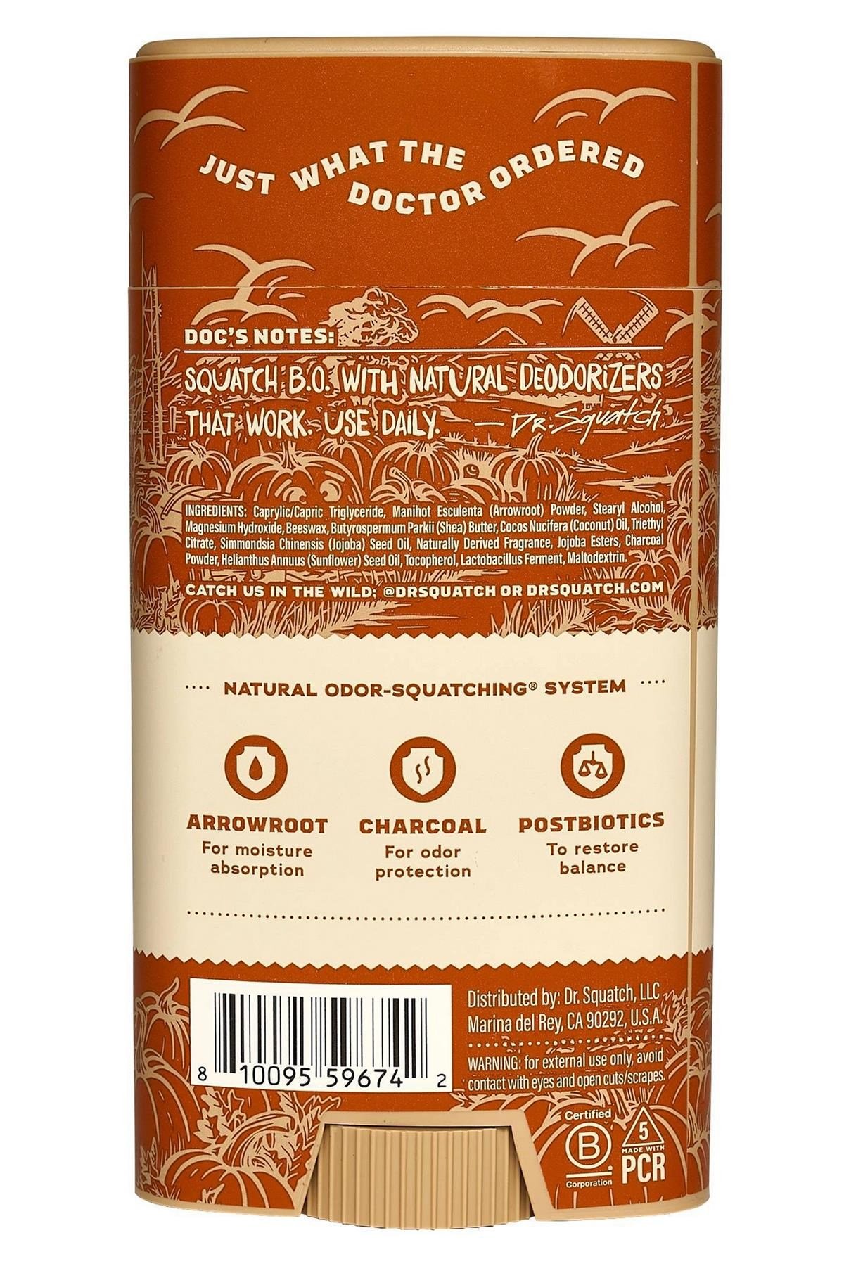 Dr.Squatch Drunk'n Pumpkin Alüminyumsuz Stick Deodorant 75GR