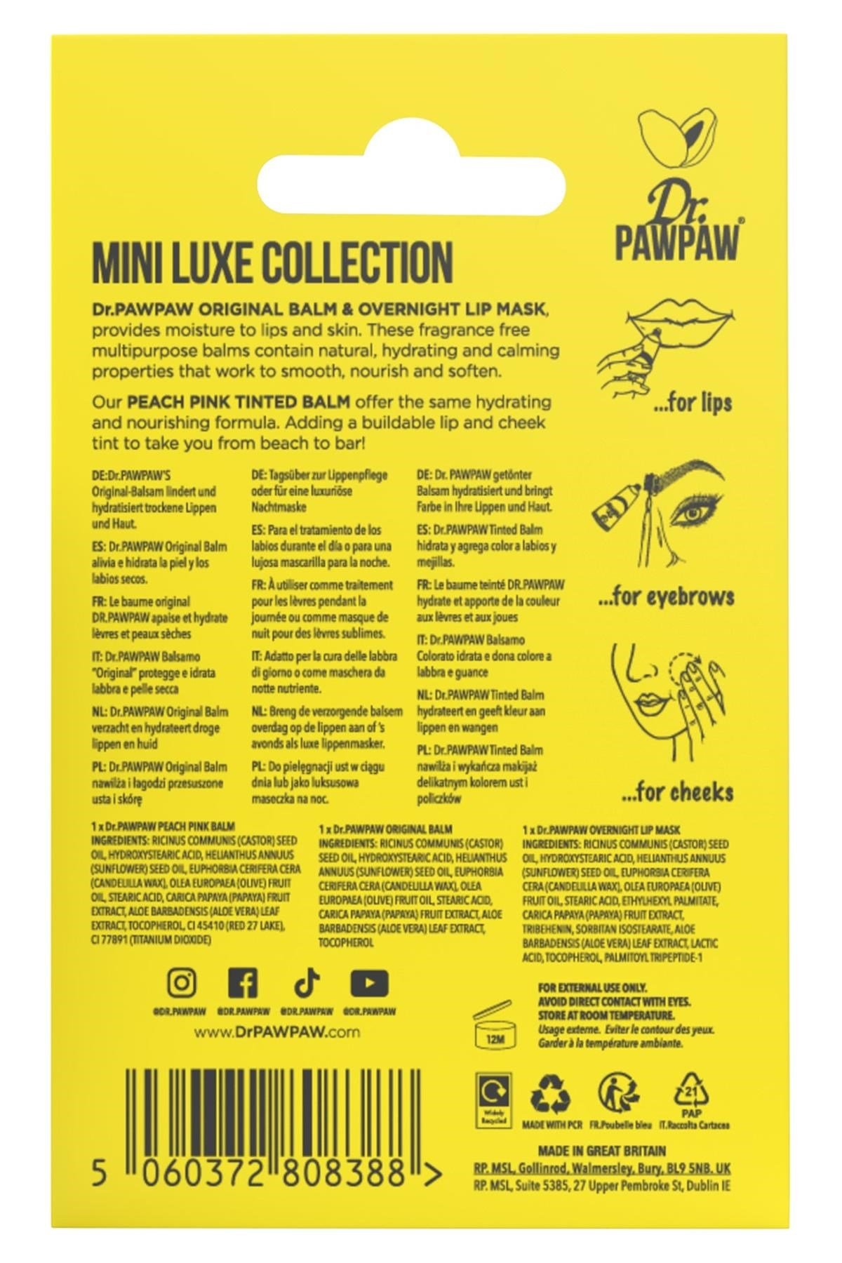 Dr.Pawpaw Mini Luxe Collection Dudak Bakım Paketi 3 Adet