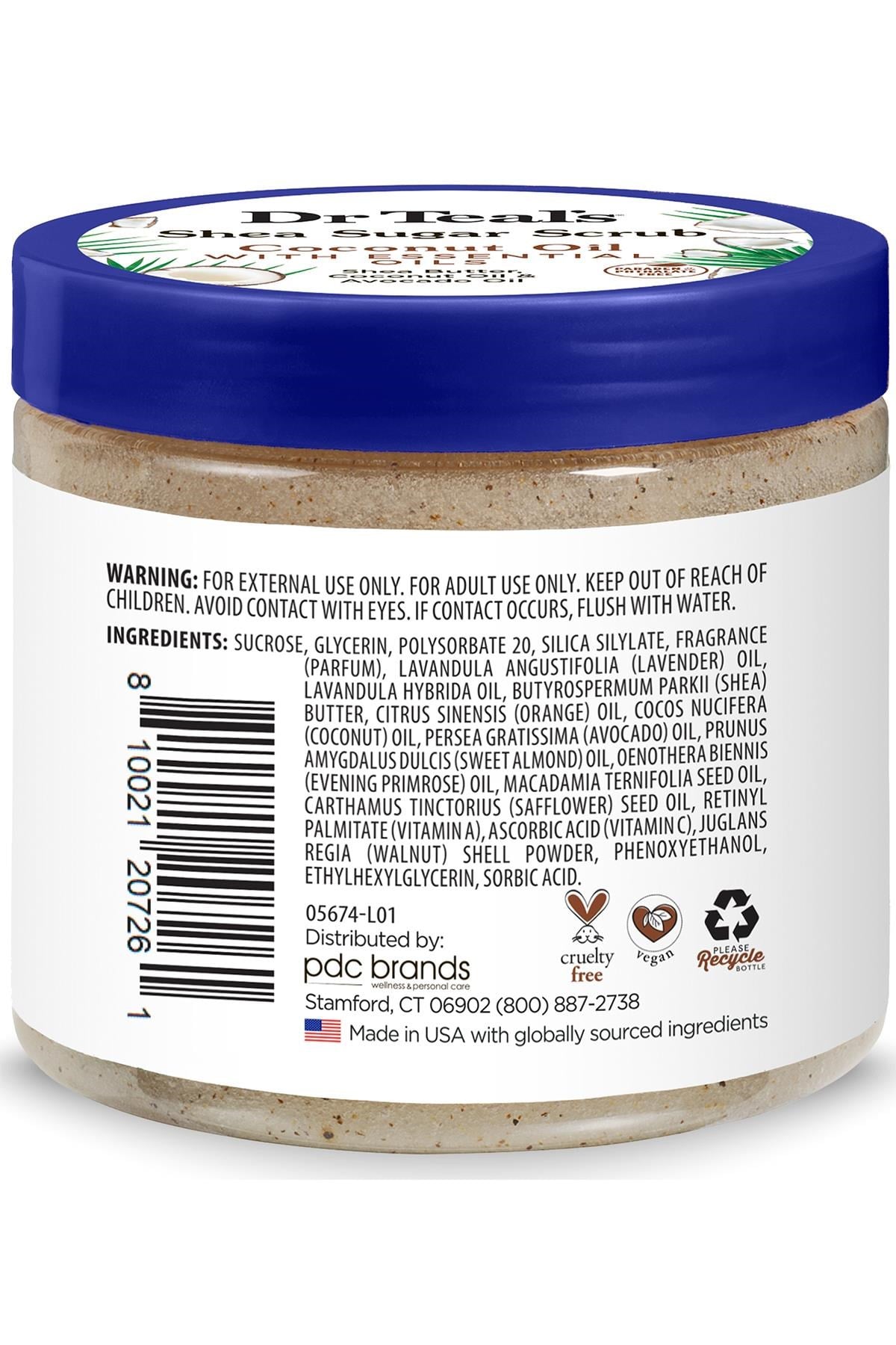 Dr.Teal's Shea Sugar Scrub Coconut Oil Vücut Şeker Peeling 538GR