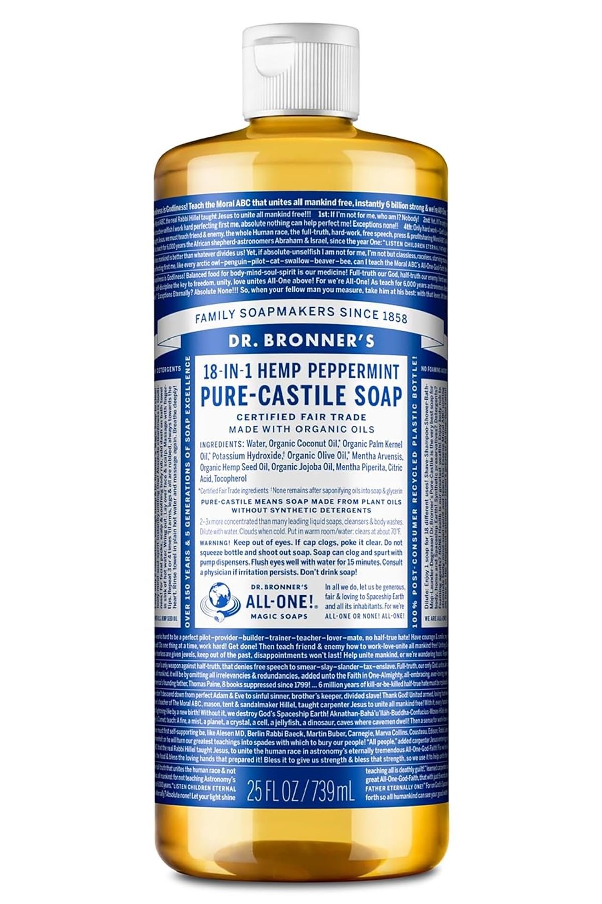 Dr.Bronner's Çok Amaçlı Sıvı Sabun Nane Kokulu 739ML