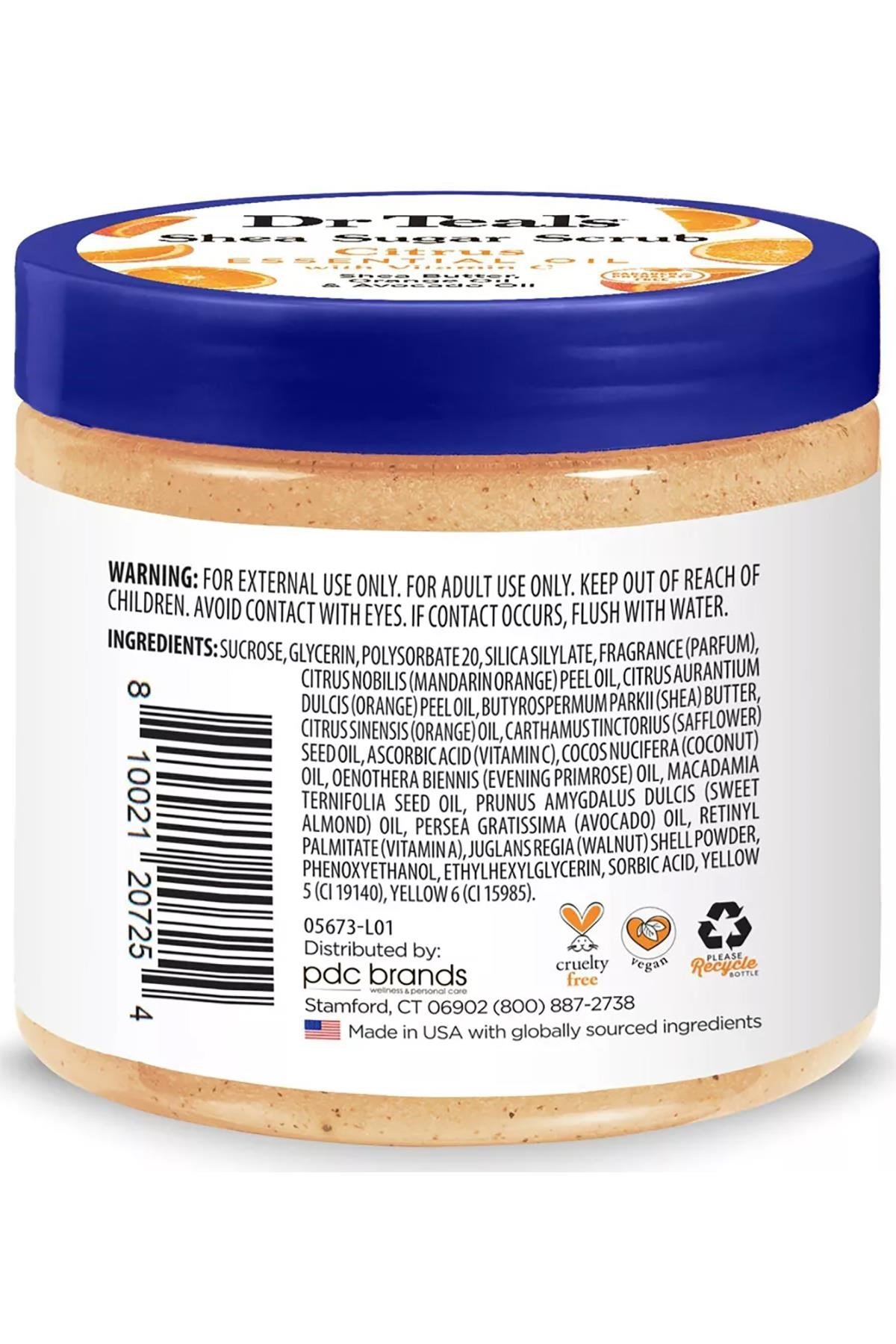 Dr.Teal's Shea Sugar Scrub Citrus Vücut Şeker Peeling 538GR