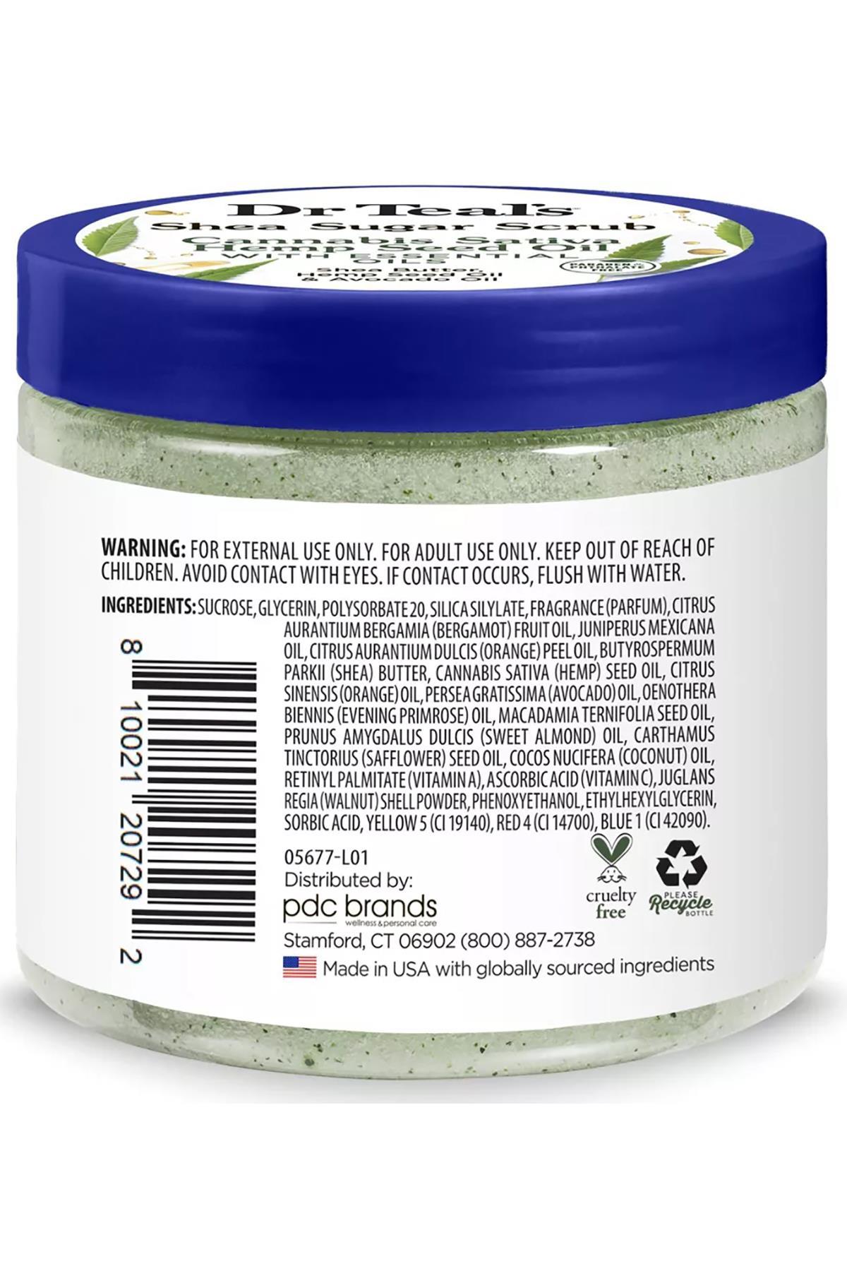 Dr.Teal's Shea Sugar Scrub Hemp Seed Oil Vücut Şeker Peeling 538GR