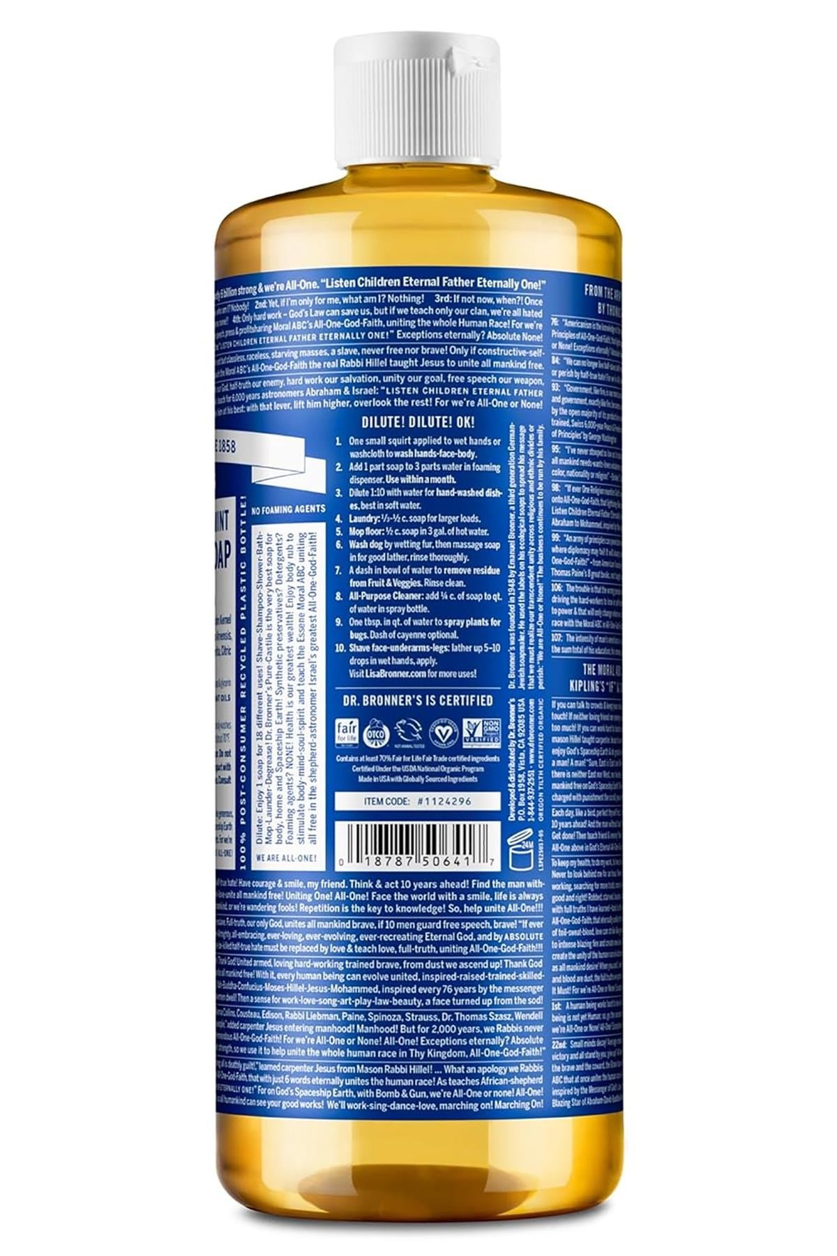 Dr.Bronner's Çok Amaçlı Sıvı Sabun Nane Kokulu 739ML