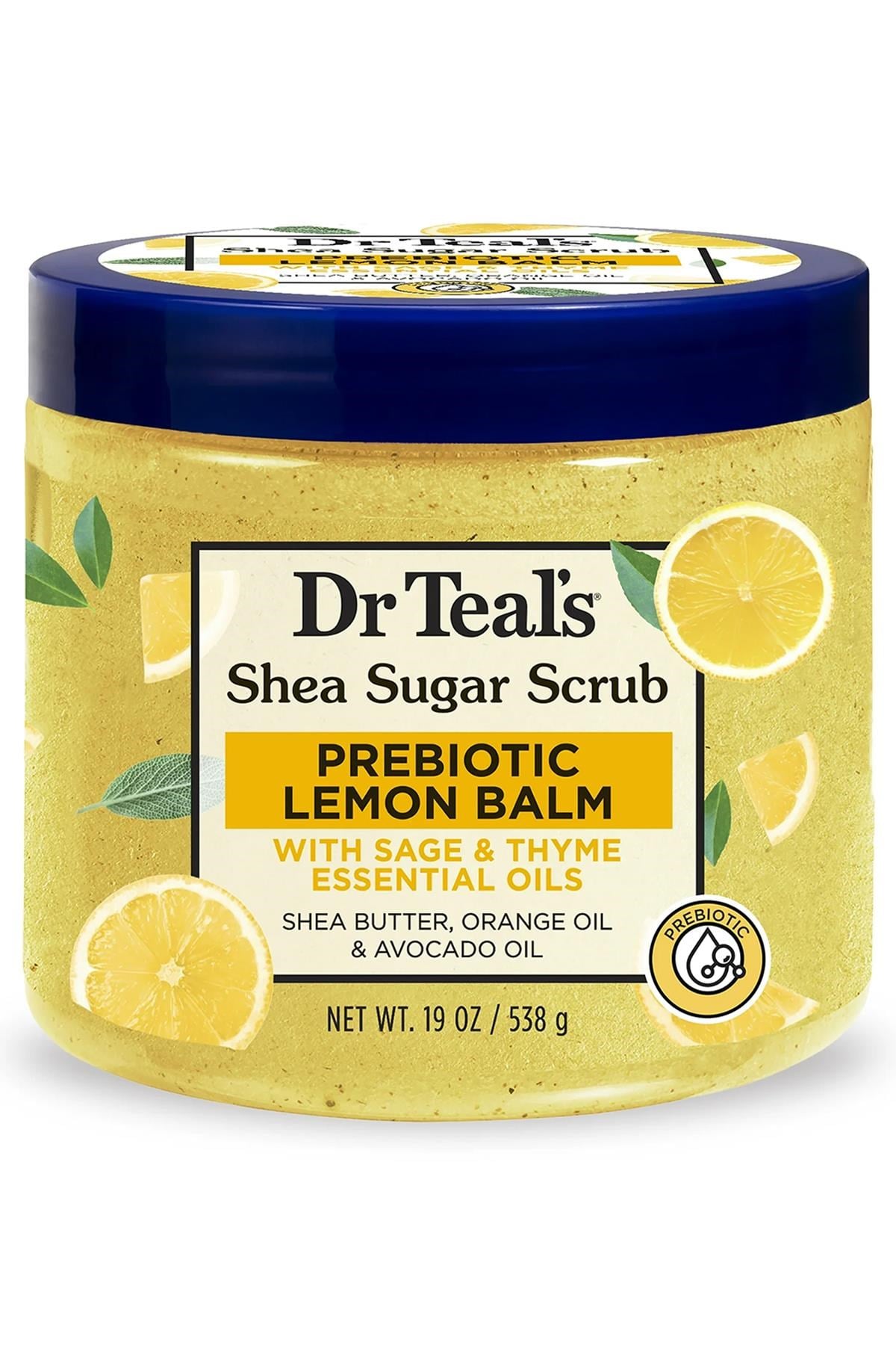 DR.Teals Prebiotic Lemon Balm Shea Sugar Scrub Vücut Peelingi 538GR