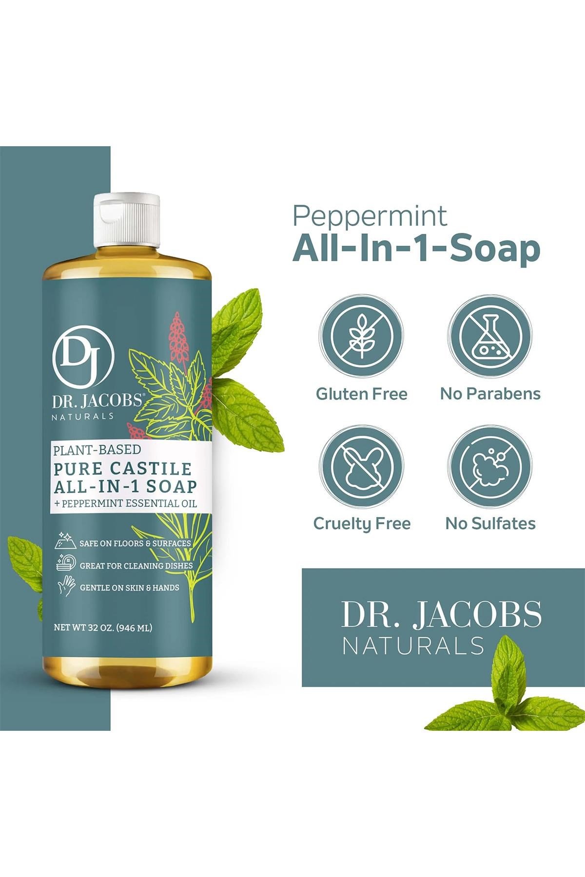 Dr. Jacobs Naturals Nane Özlü Çok Amaçlı Bitkisel Kastil Sabun 946ML