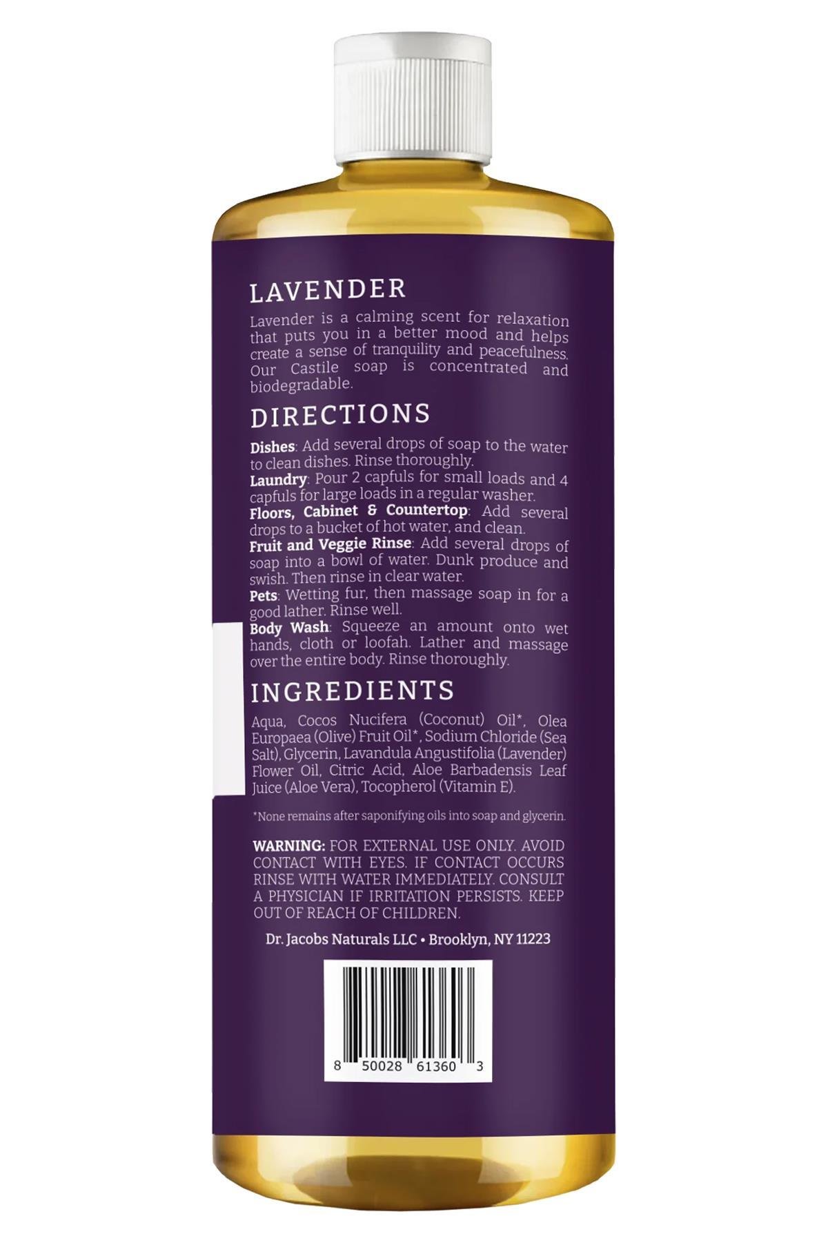 Dr. Jacobs Naturals Lavanta Özlü Çok Amaçlı Bitkisel Kastil Sabun 946ML