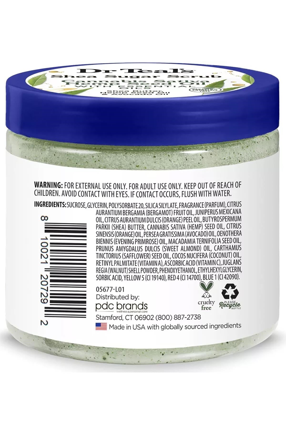 Dr.Teal's Shea Sugar Scrub Hemp Seed Oil Vücut Şeker Peeling 538GR