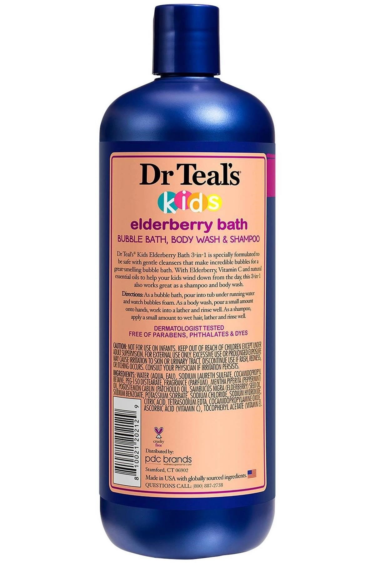 Dr.Teals Kids Elderberry 3in1 Banyo Köpüğü + Vücut Şampuanı + Şampuan 591ML