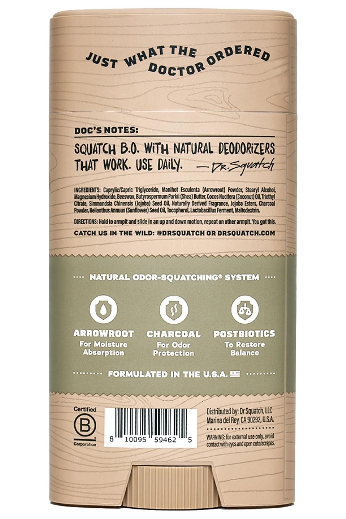 Dr.Squatch Birchwood Breeze Alüminyumsuz Stick Deodorant 75GR