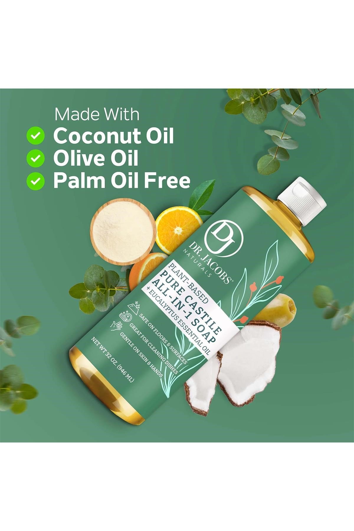 Dr. Jacobs Naturals Okaliptüs Özlü Çok Amaçlı Bitkisel Kastil Sabun 946ML