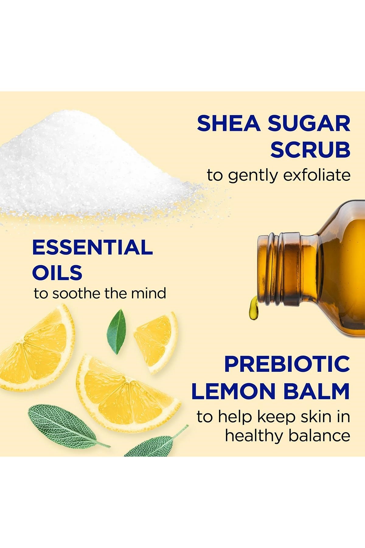 DR.Teals Prebiotic Lemon Balm Shea Sugar Scrub Vücut Peelingi 538GR