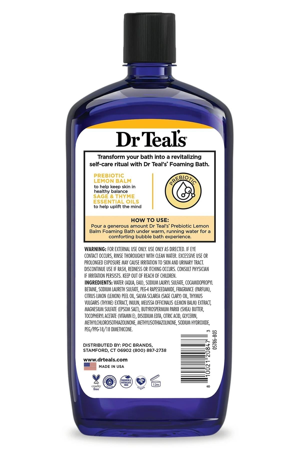 Dr.Teals Prebiotic Lemon Balm Banyo Köpüğü 1000ML