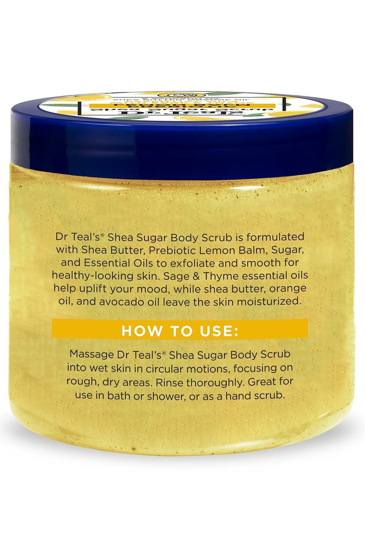 DR.Teals Prebiotic Lemon Balm Shea Sugar Scrub Vücut Peelingi 538GR