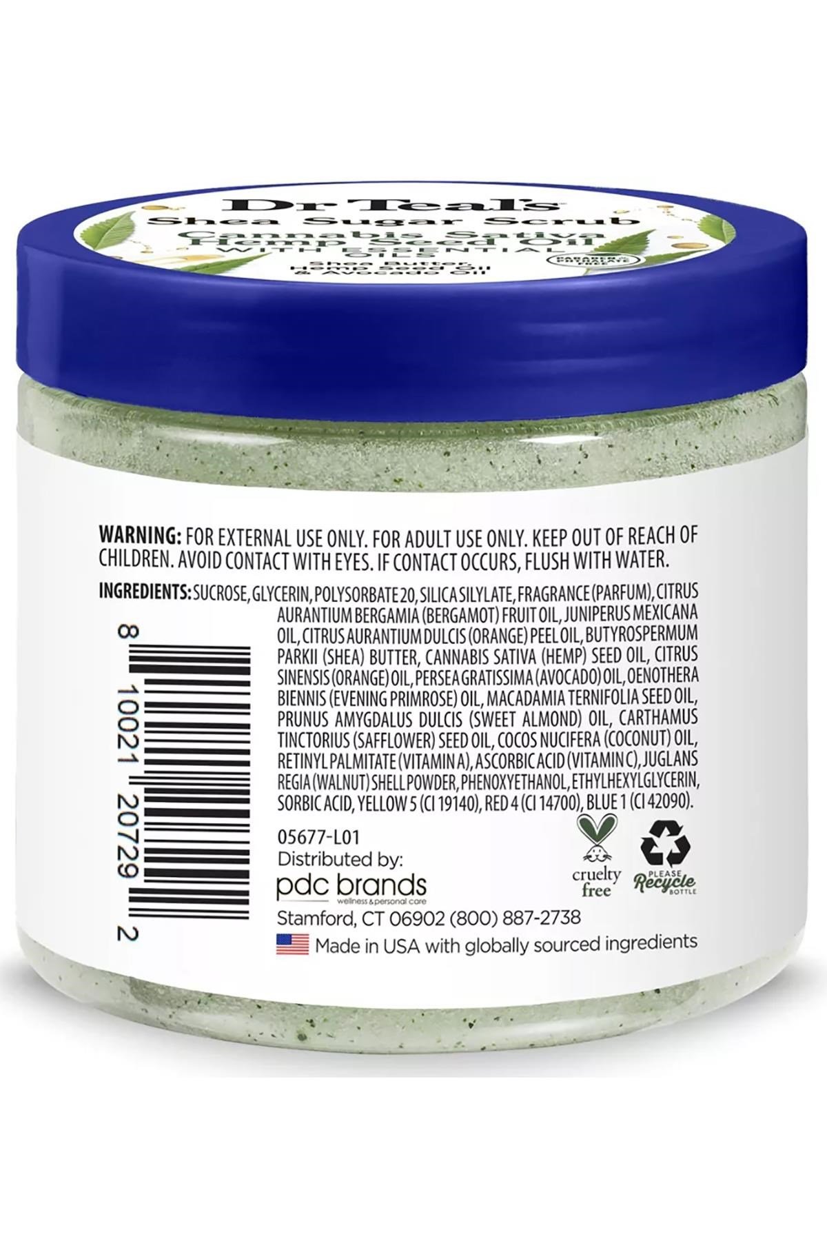 Dr.Teal's Shea Sugar Scrub Hemp Seed Oil Vücut Şeker Peeling 538GR