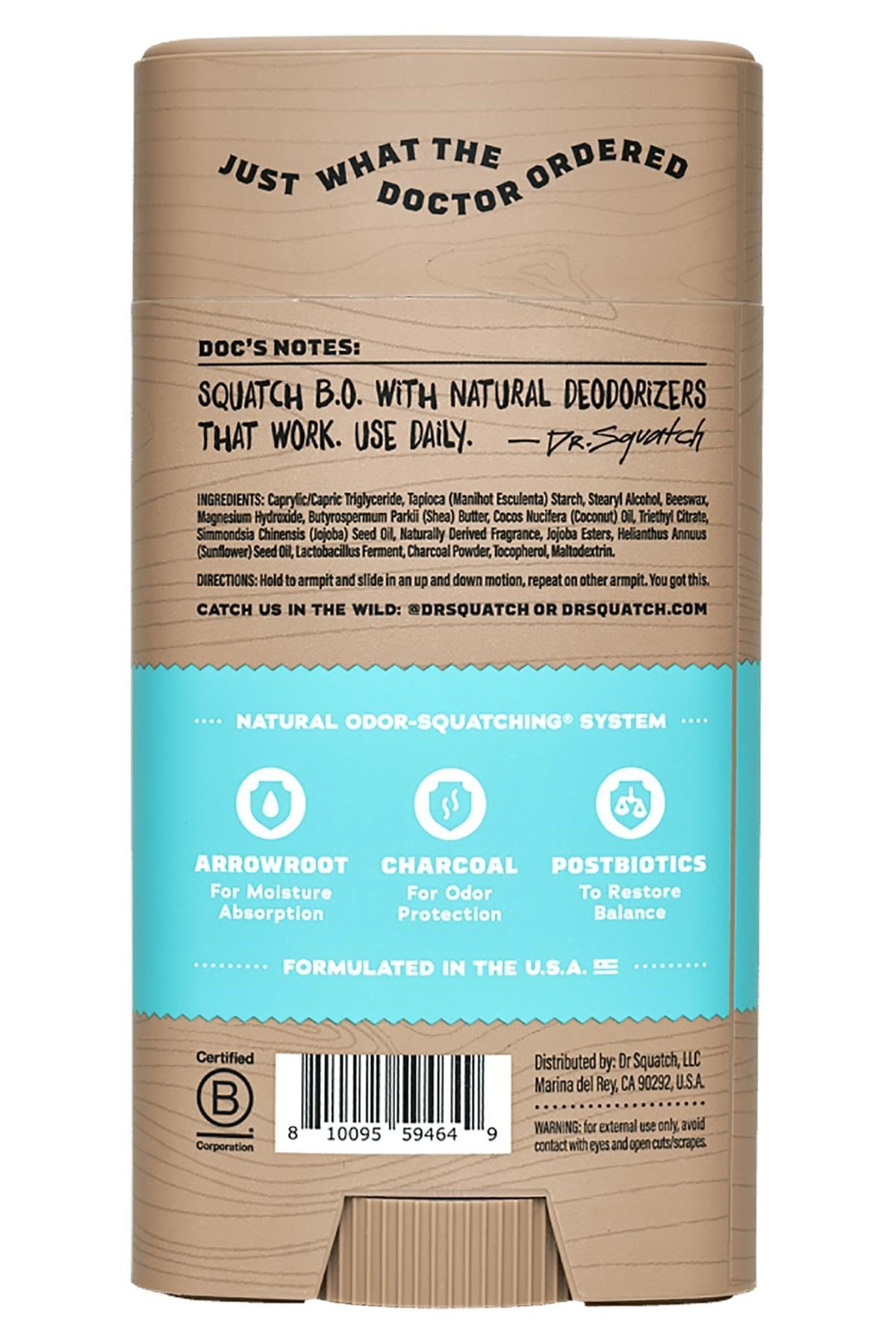 Dr.Squatch Coconut Castaway Alüminyumsuz Stick Deodorant 75GR