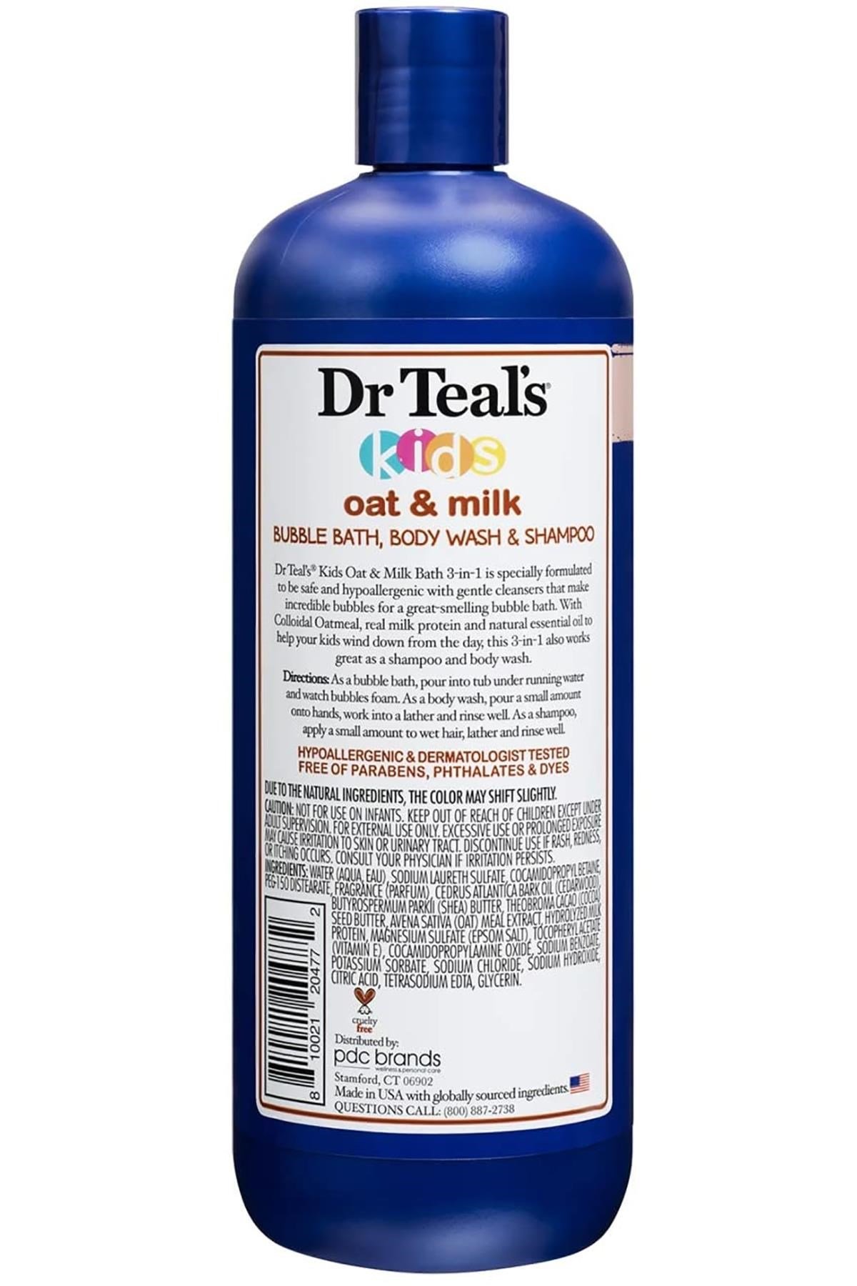 Dr.Teals Kids Oat & Milk 3in1 Banyo Köpüğü + Vücut Şampuanı + Şampuan 591ML