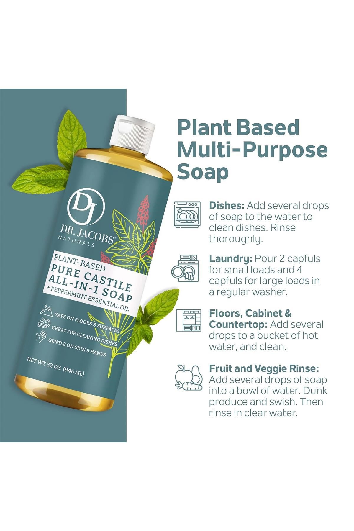 Dr. Jacobs Naturals Nane Özlü Çok Amaçlı Bitkisel Kastil Sabun 946ML