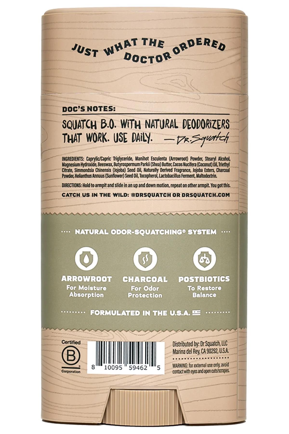 Dr.Squatch Birchwood Breeze Alüminyumsuz Stick Deodorant 75GR