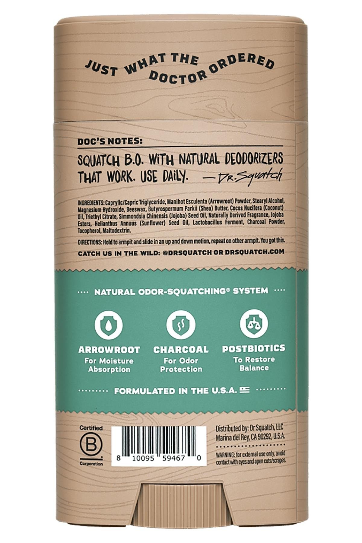 Dr.Squatch Rainforest Rapids Alüminyumsuz Stick Deodorant 75GR
