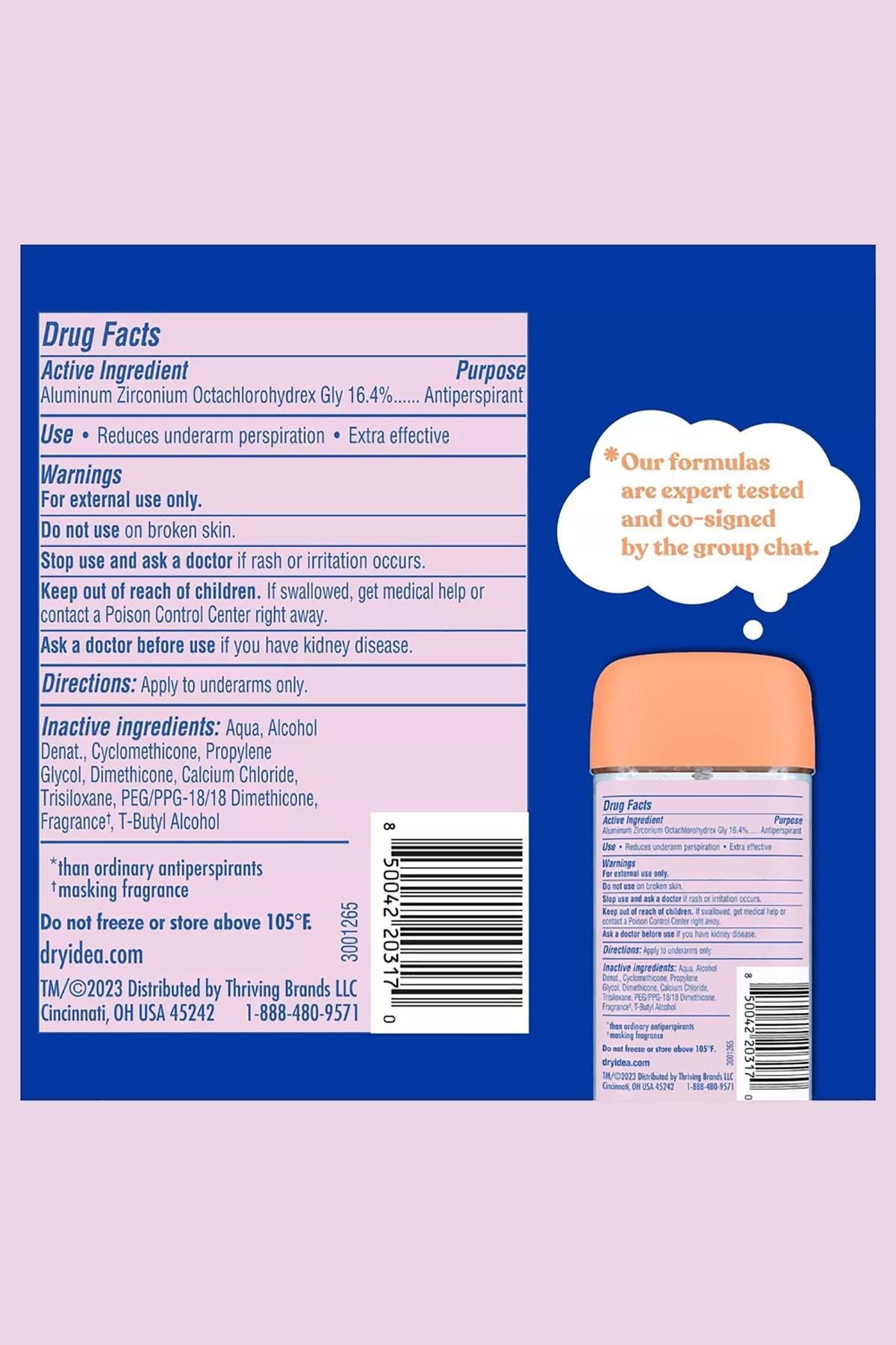 Dry Idea Unscented Clear Gel Antiperspirant Deodorant 85GR