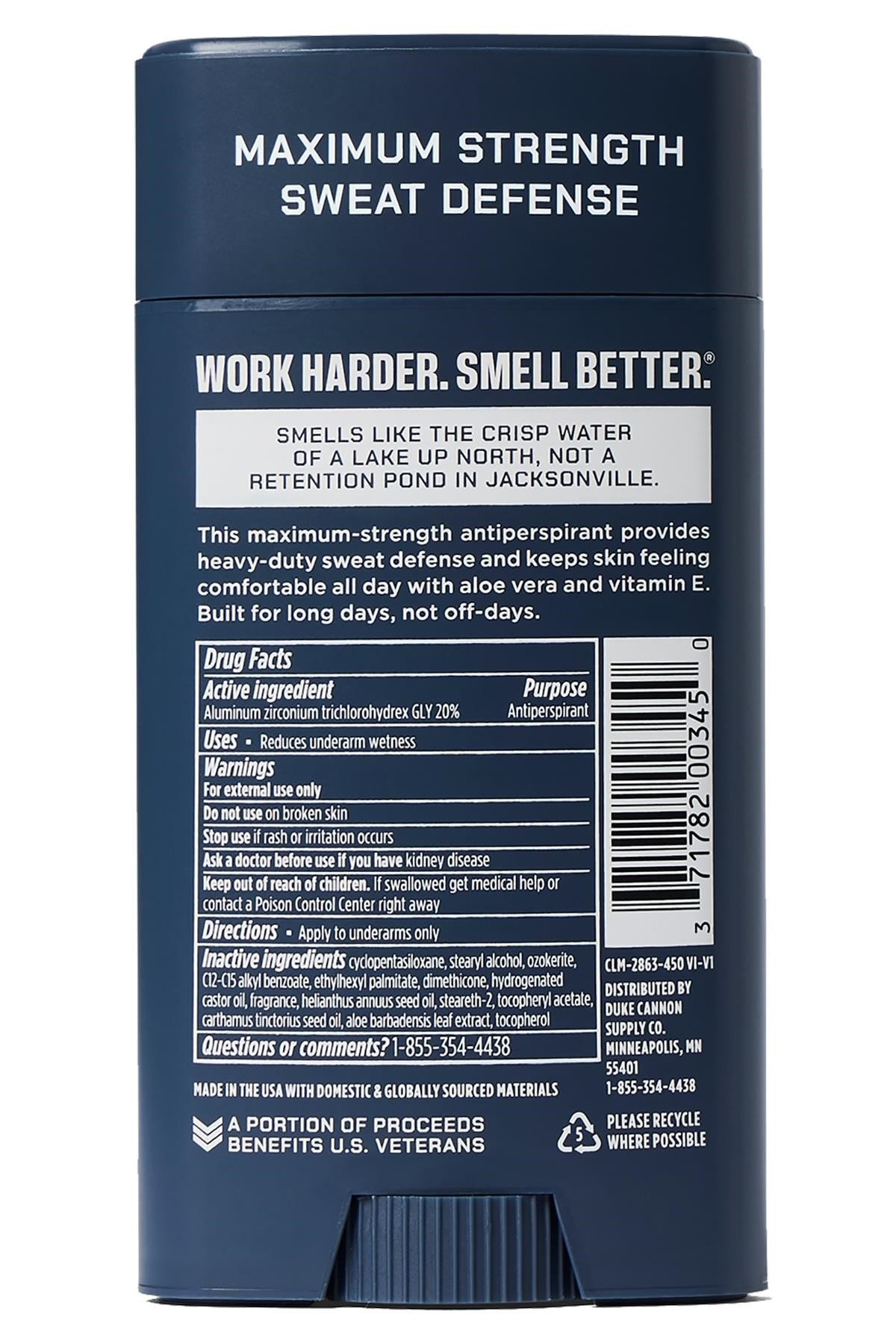 Duke Cannon Midnight Swim Antiperspirant Stick Deodorant 85GR