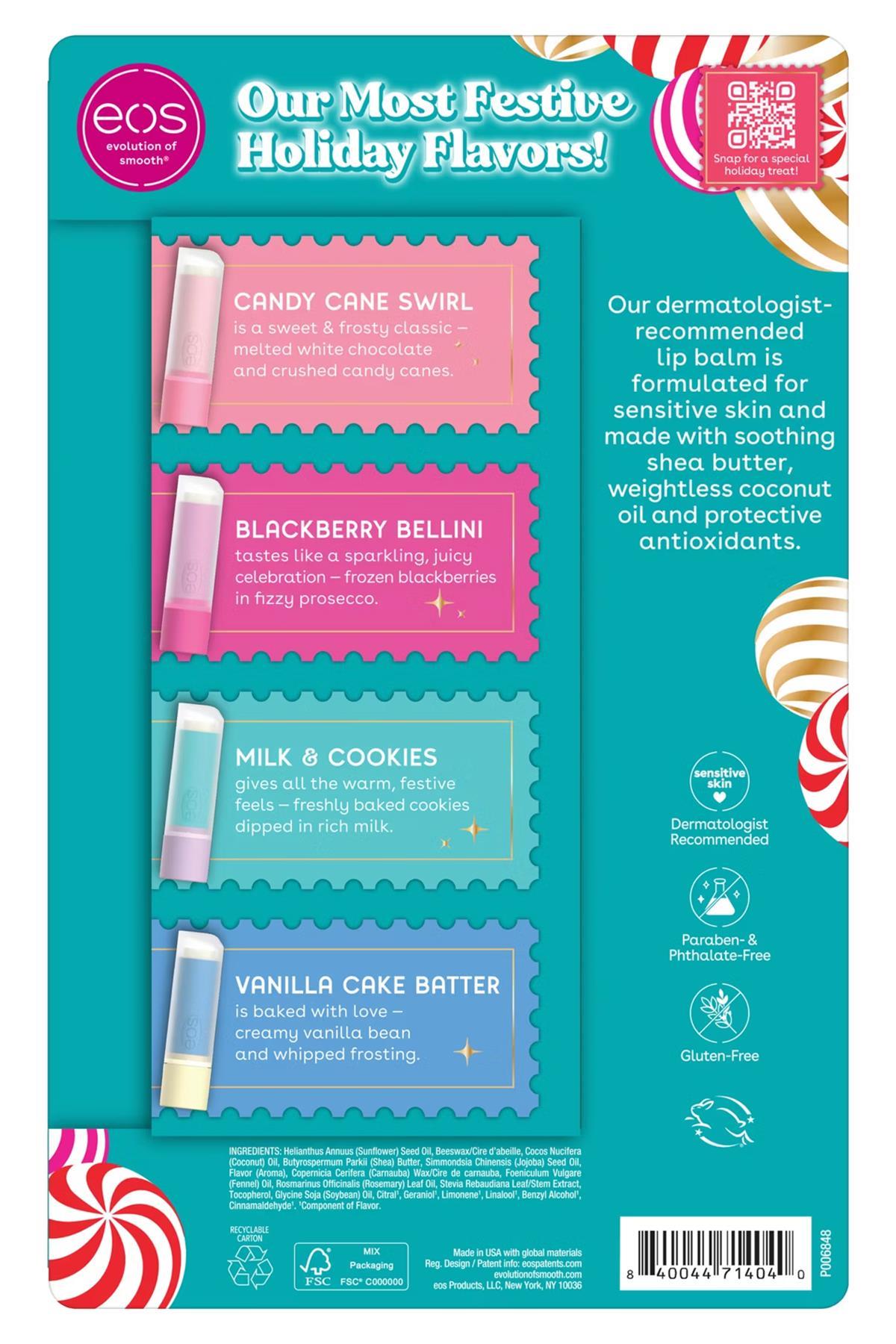 EOS Lip Balm Holiday Collection Dudak Balsamı Çeşit Paketi 8 Adet