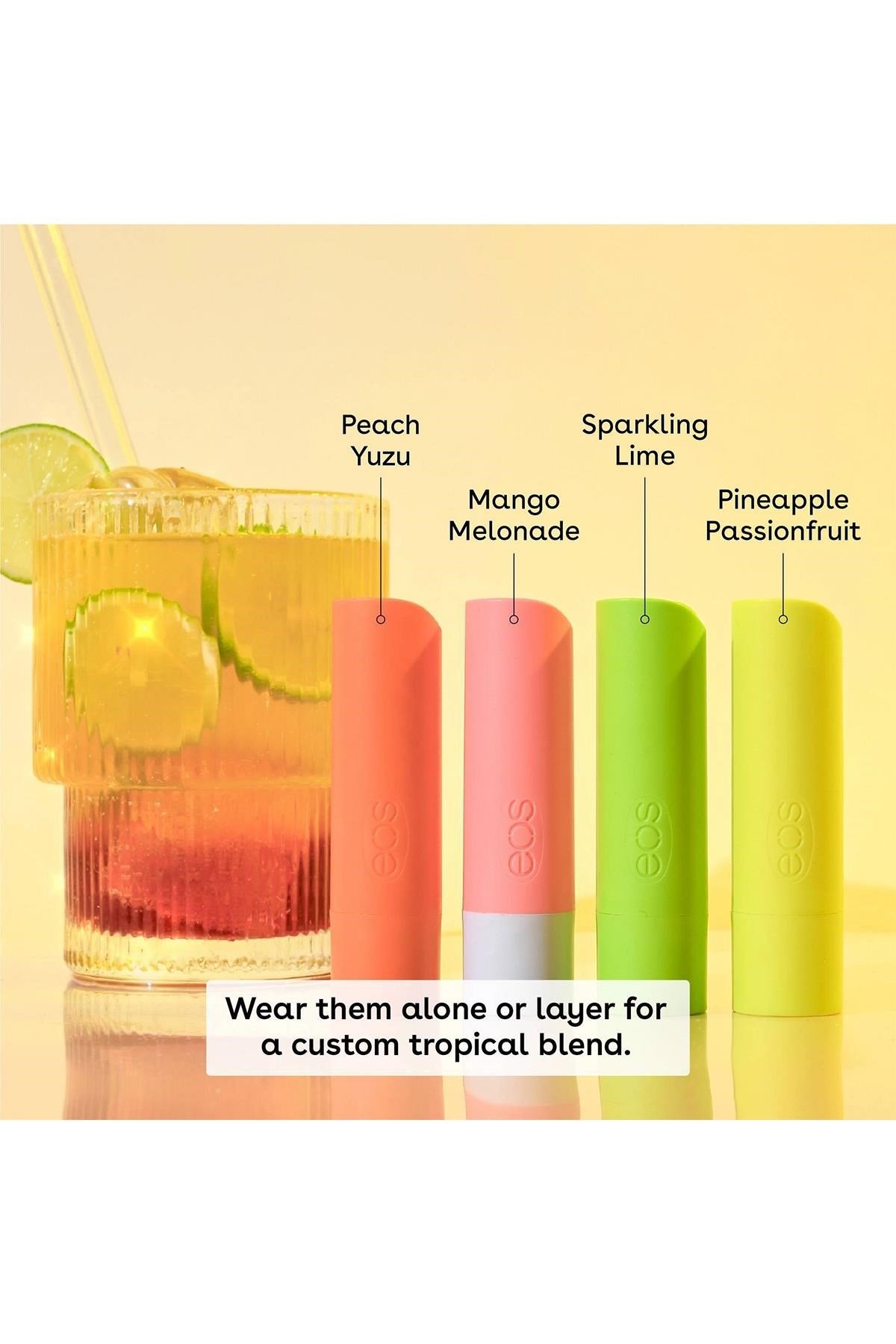 EOS Lip Balm Tropical Chiller Dudak Balsamı Çeşit Paketi 4 Adet