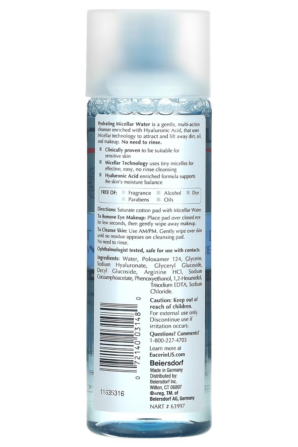 Eucerin Hydrating Micellar Water Günlük Yüz Temizleyicisi 200ML