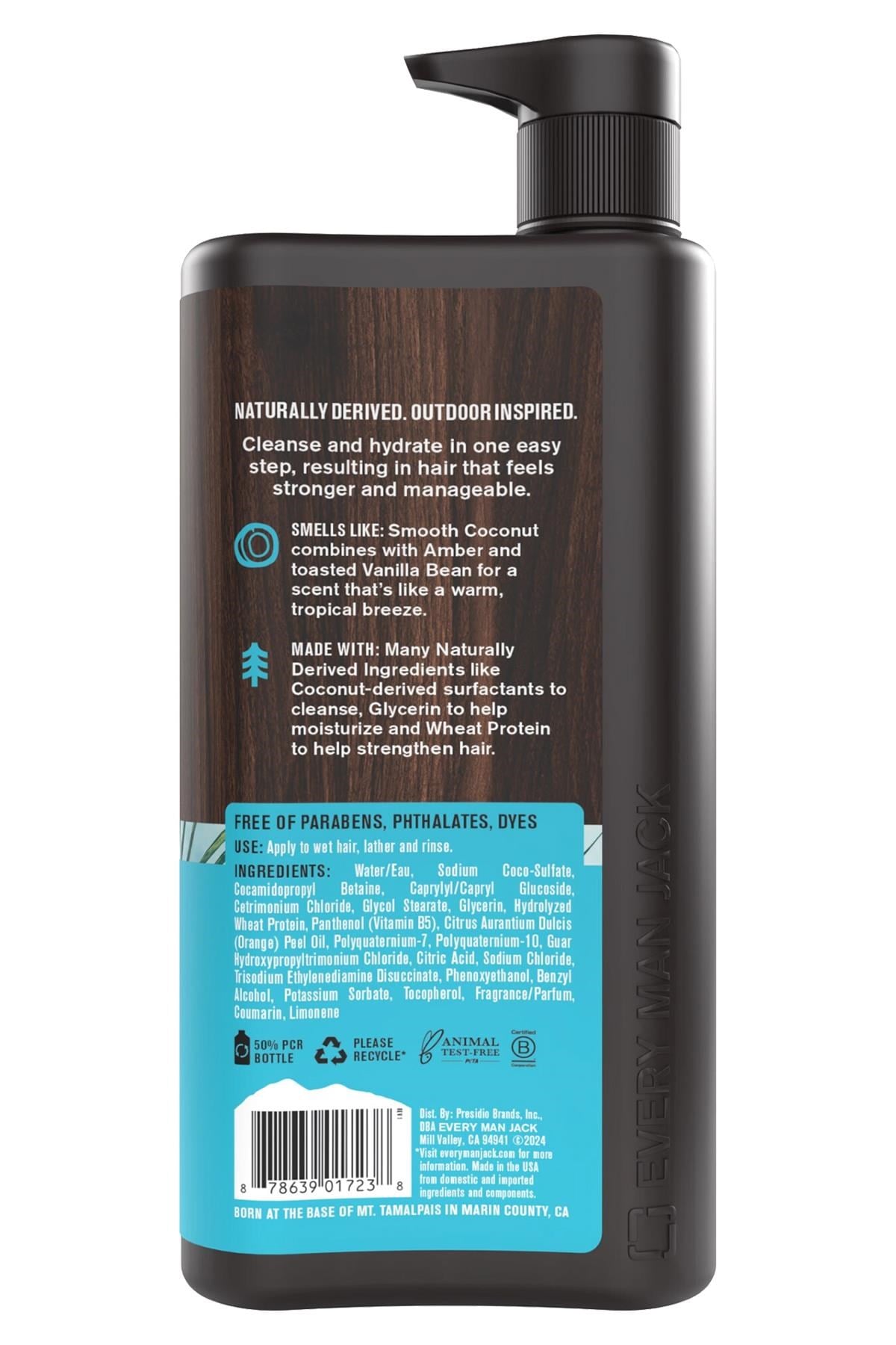Every Man Jack Coconut + Vanilla 2’si 1 Arada Şampuan ve Saç Kremi 473ML