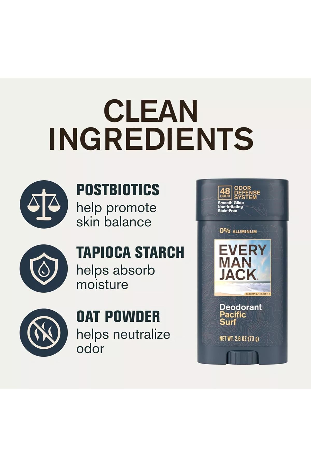 Every Man Jack Pacific Surf Alüminyumsuz Stick Deodorant 73GR