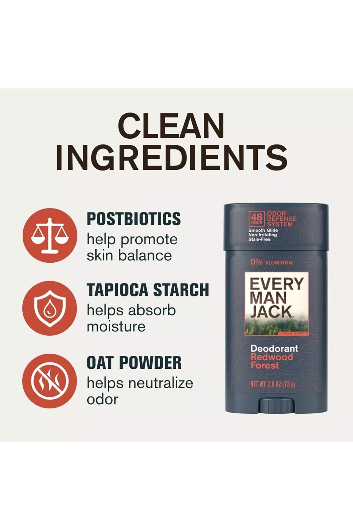 Every Man Jack Redwood Forest Alüminyumsuz Stick Deodorant 73GR