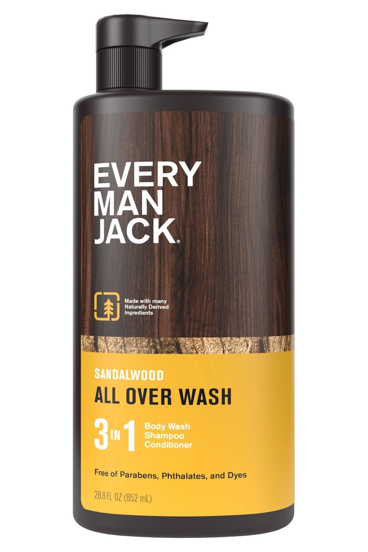 Every Man Jack Sandalwood 3’ü 1 Arada Şampuan Saç Kremi ve Duş Jeli 852ML