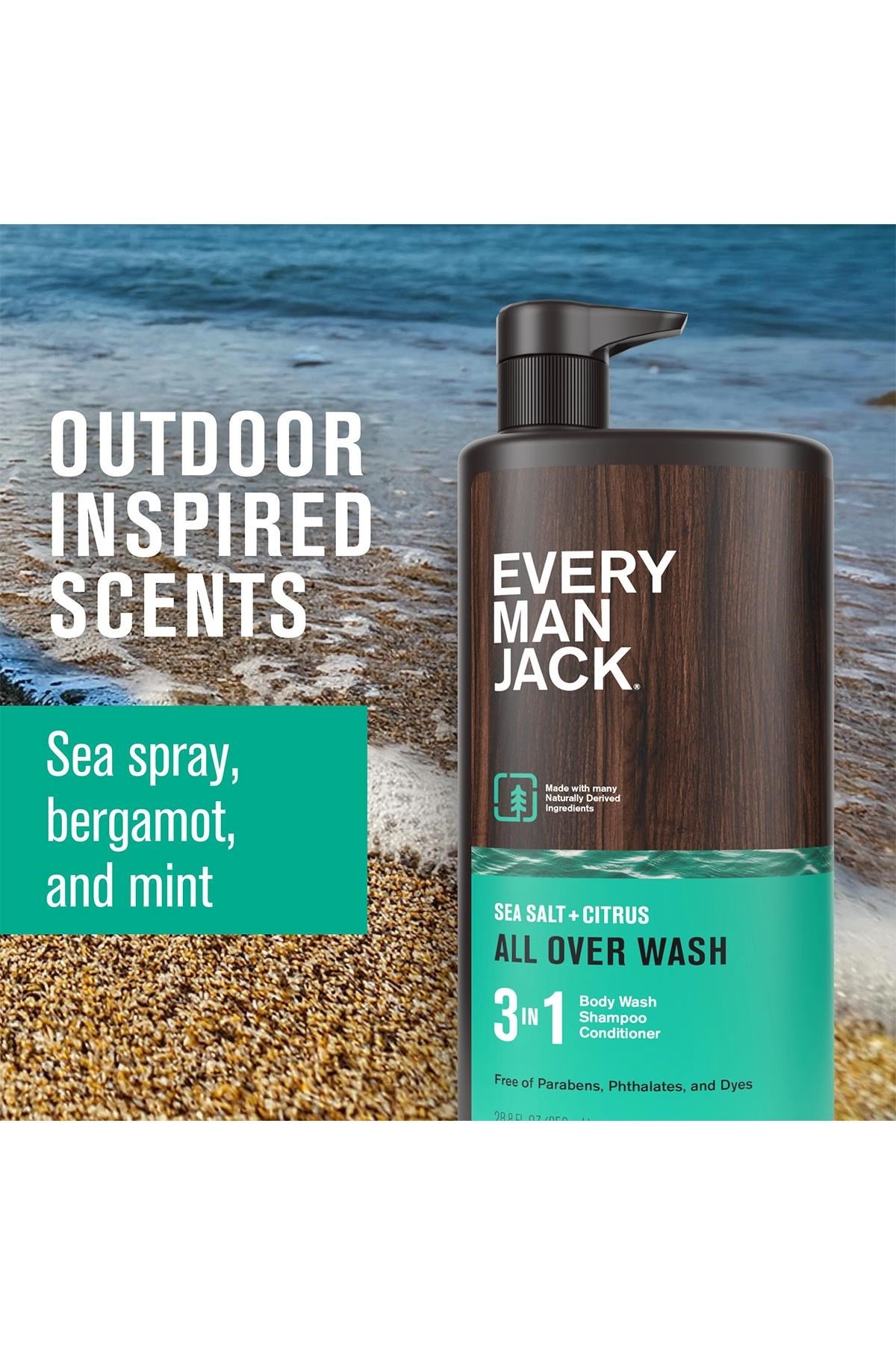 Every Man Jack Sea Salt + Citrus 3’ü 1 Arada Şampuan Saç Kremi ve Duş Jeli 852ML