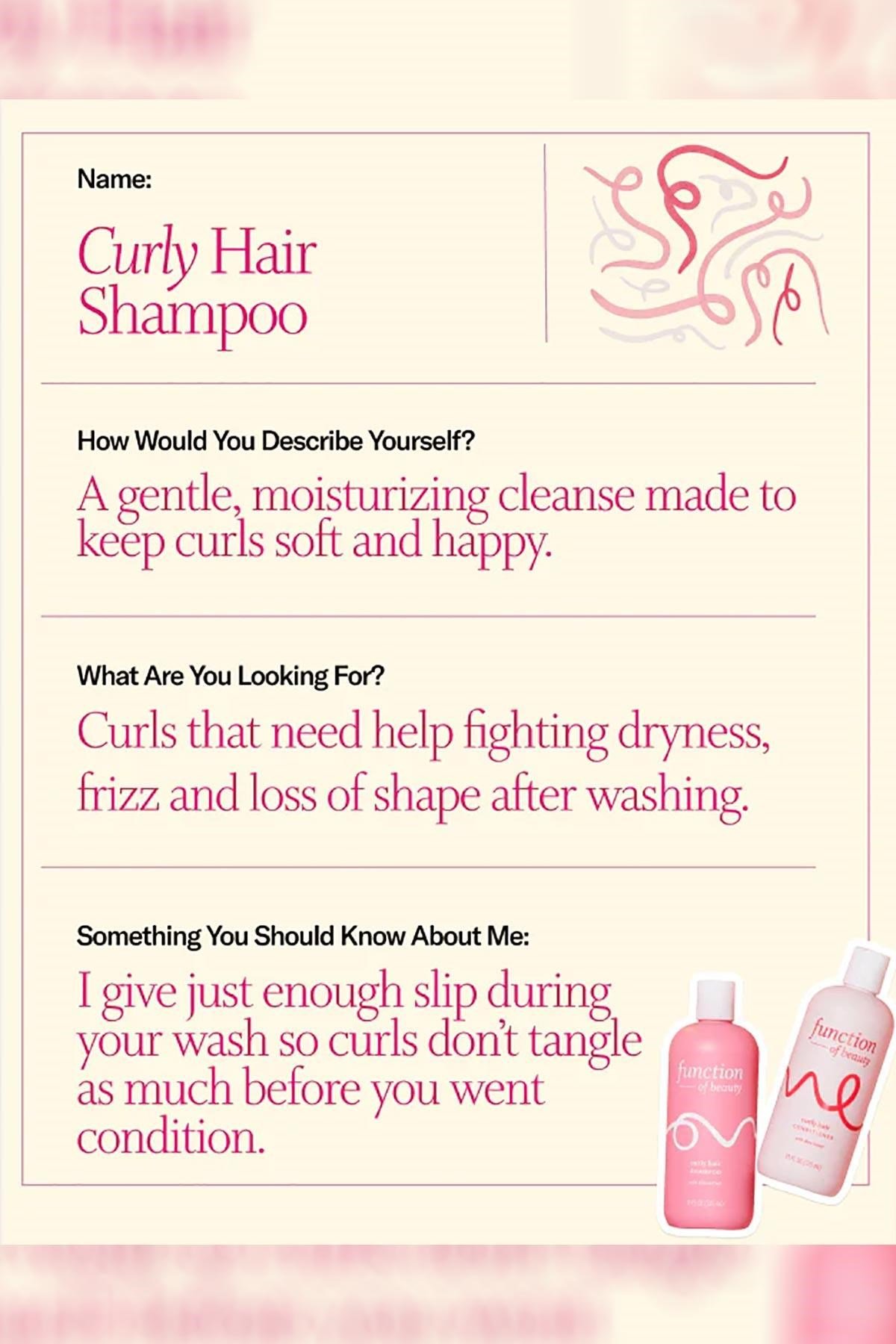 Function of Beauty Curly Hair Kıvırcık Saçlar İçin Şampuan 325ML