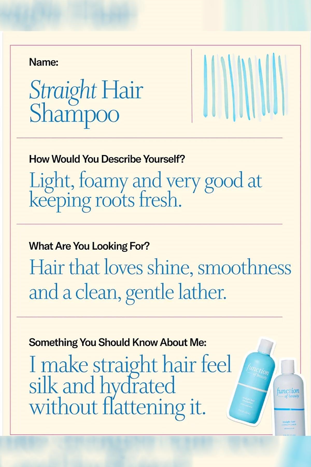 Function of Beauty Straight Hair Düz Saçlar İçin Şampuan 325ML