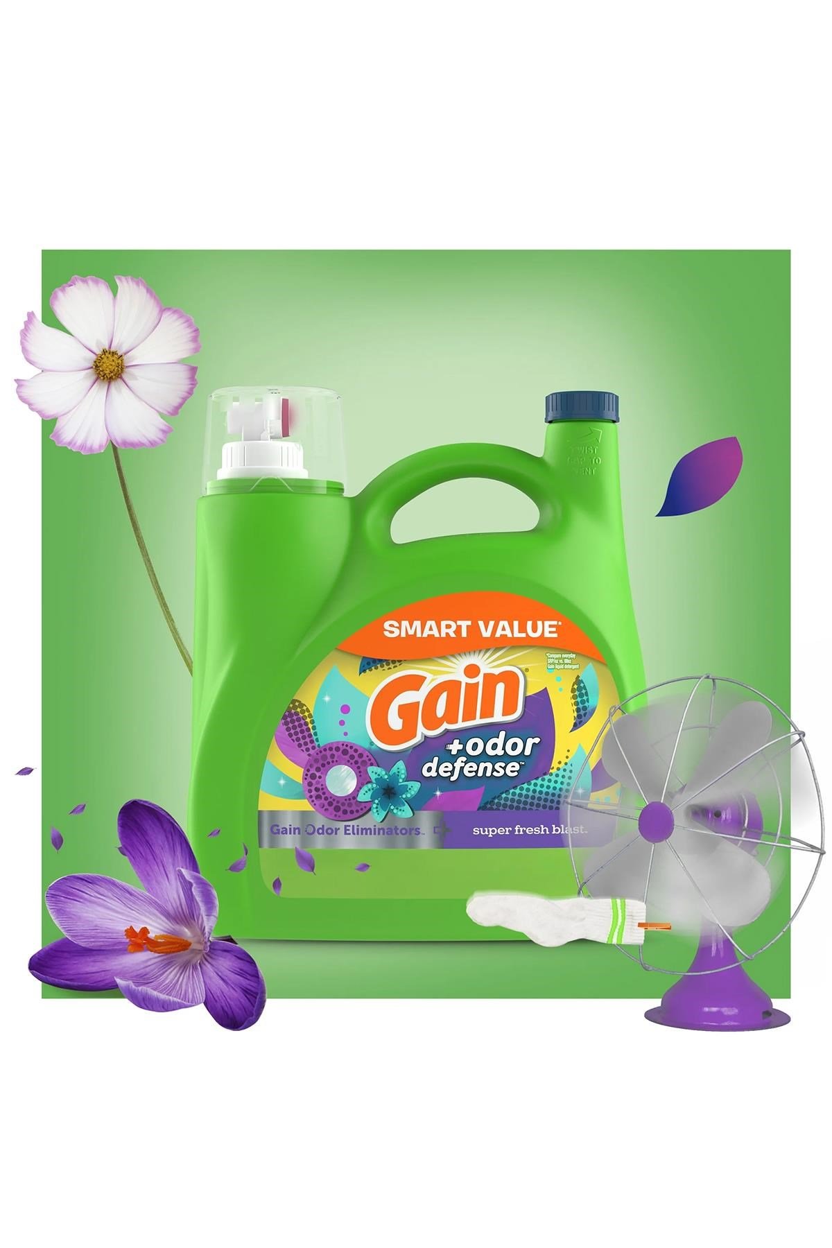 Gain +Odor Defense Sıvı Çamaşır Deterjanı 107 Yıkama 4.55LT
