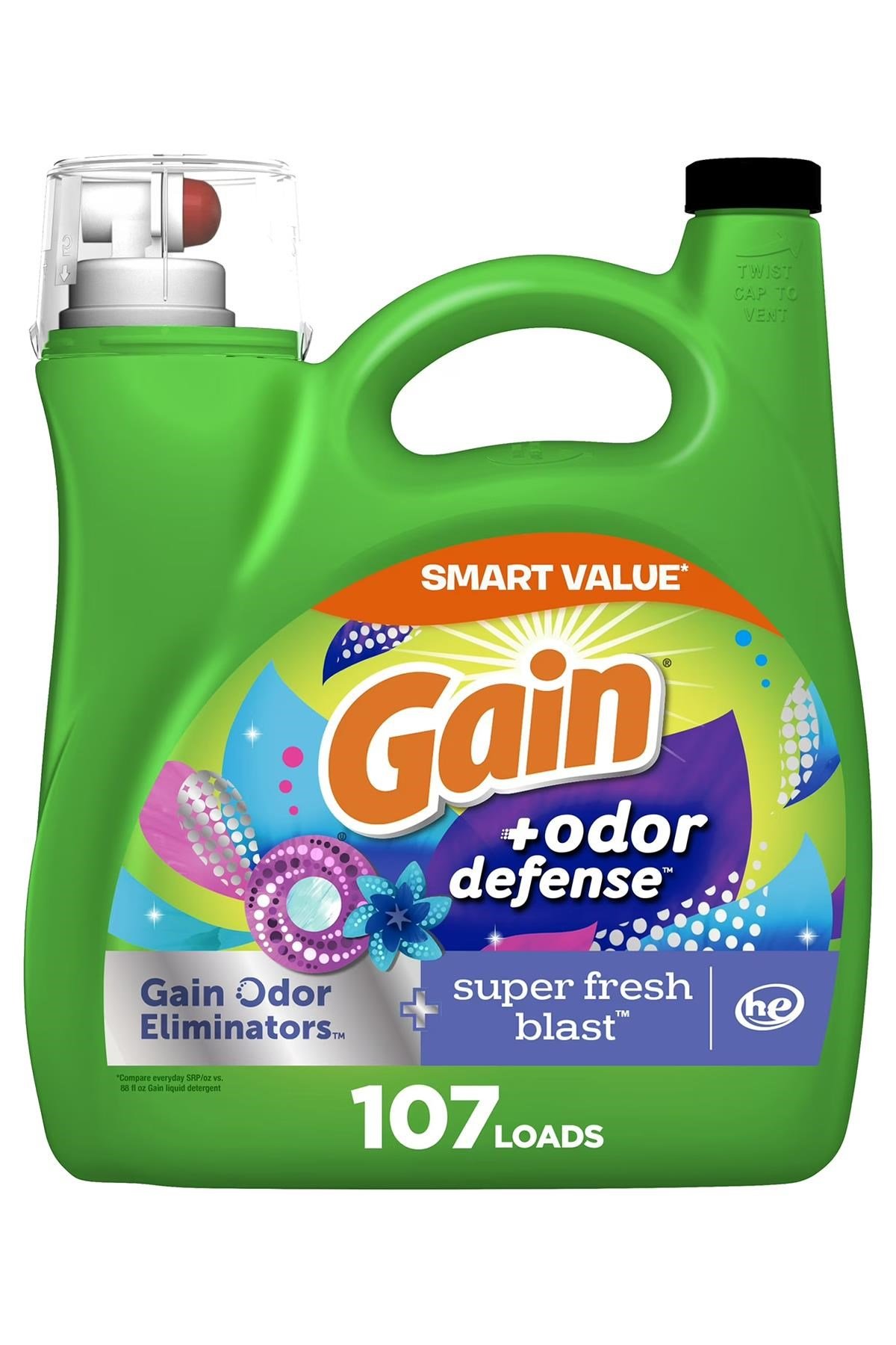 Gain +Odor Defense Sıvı Çamaşır Deterjanı 107 Yıkama 4.55LT