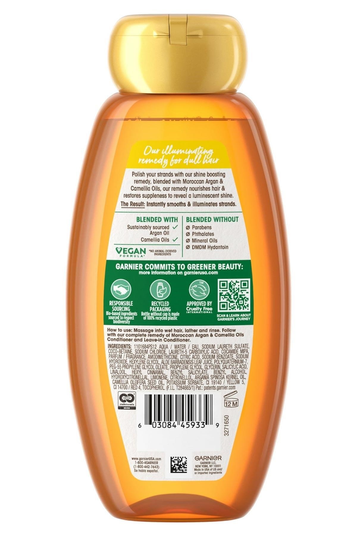Garnier Whole Blends Fas Argan ve Kamelya Yağı Özlü Parlaklık Şampuanı 370ML