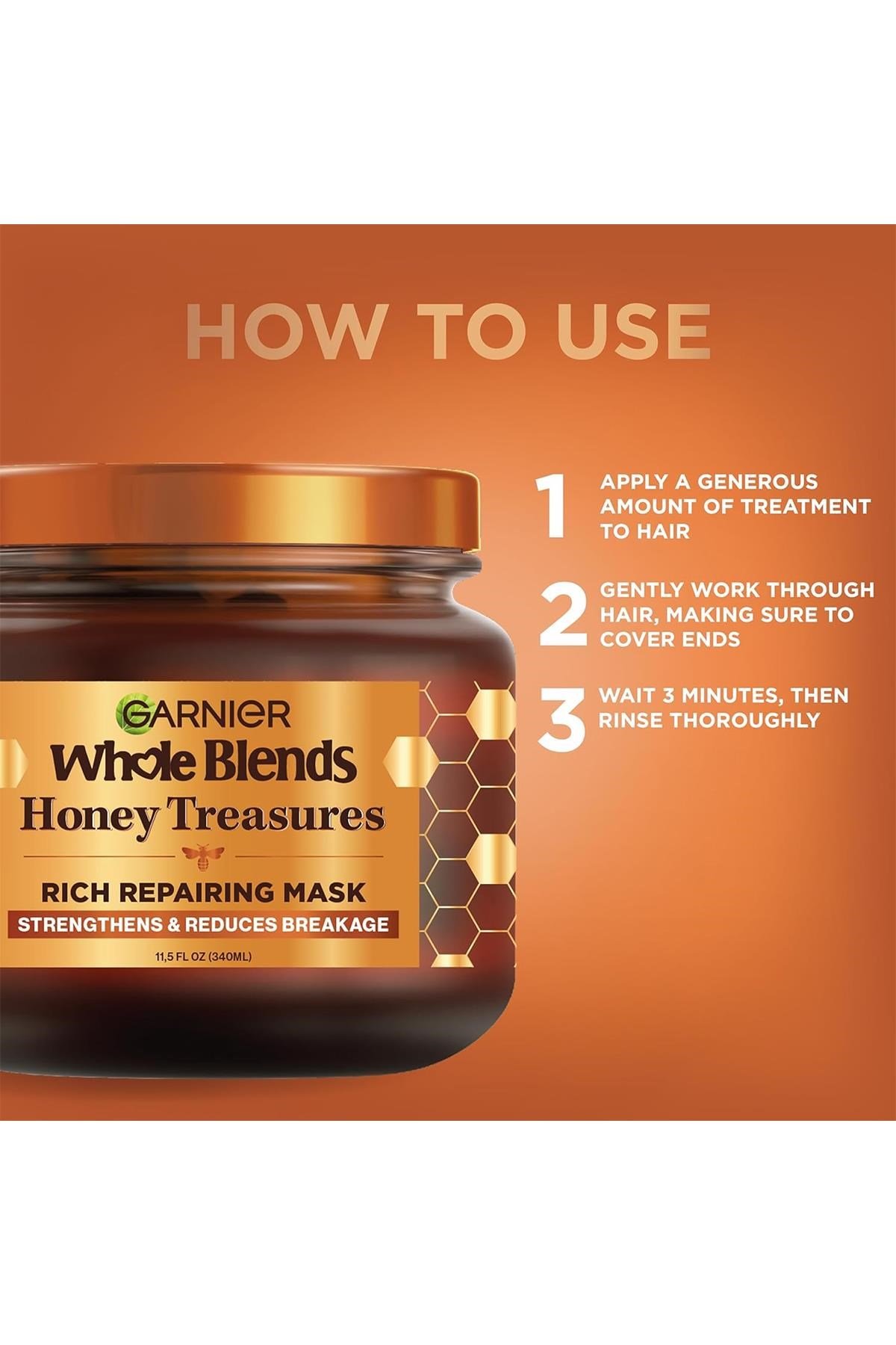 Garnier Whole Blends Honey Treasures Onarıcı Saç Maskesi 340ML