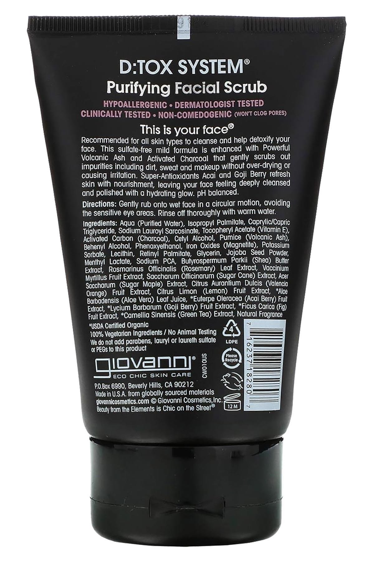 Giovanni D:TOX System Arındırıcı Yüz Peelingi 113GR