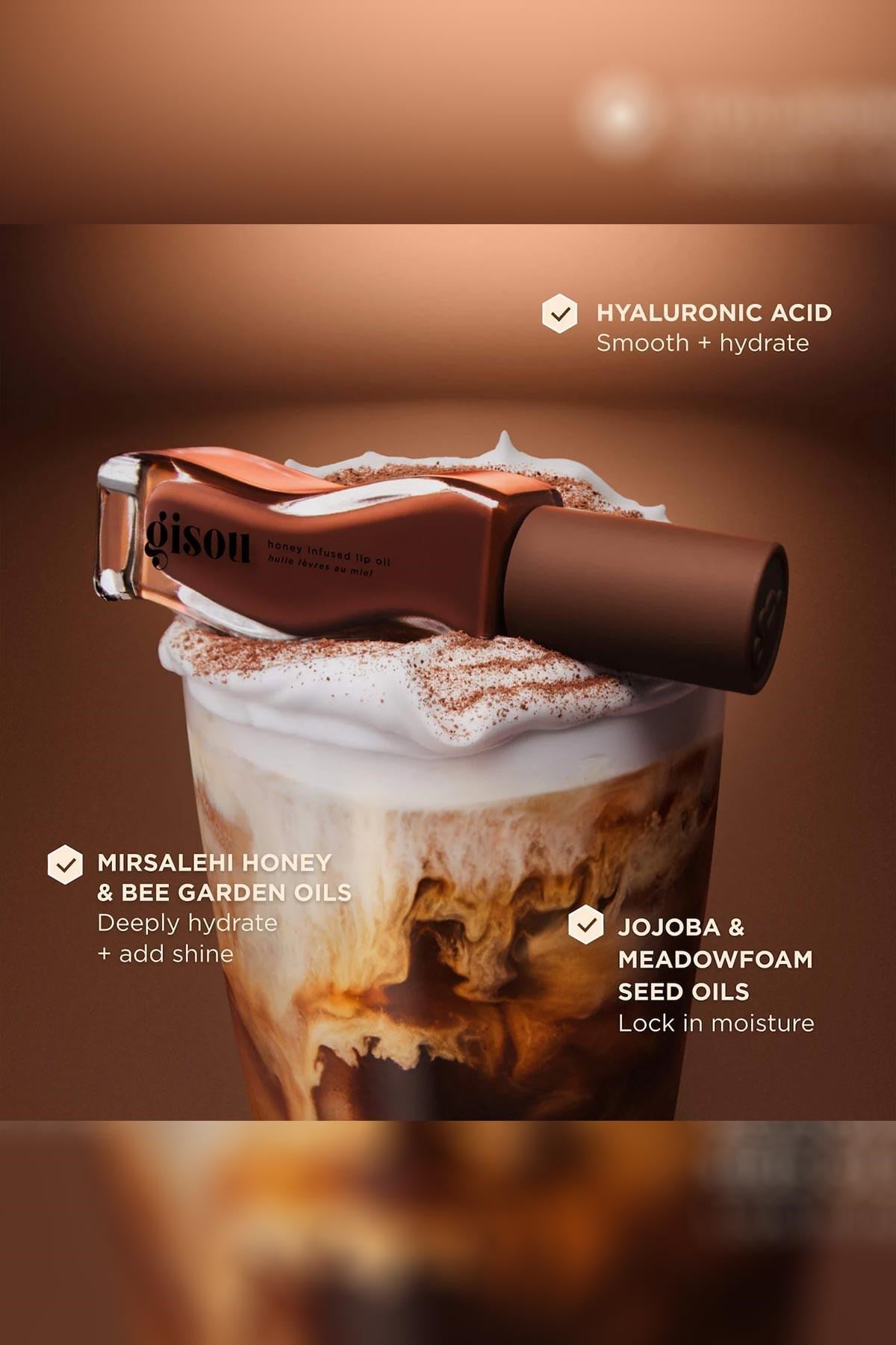 Gisou Honey Infused Nemlendirici ve Parlatıcı Dudak Bakım Yağı Milky Mocha 8ML