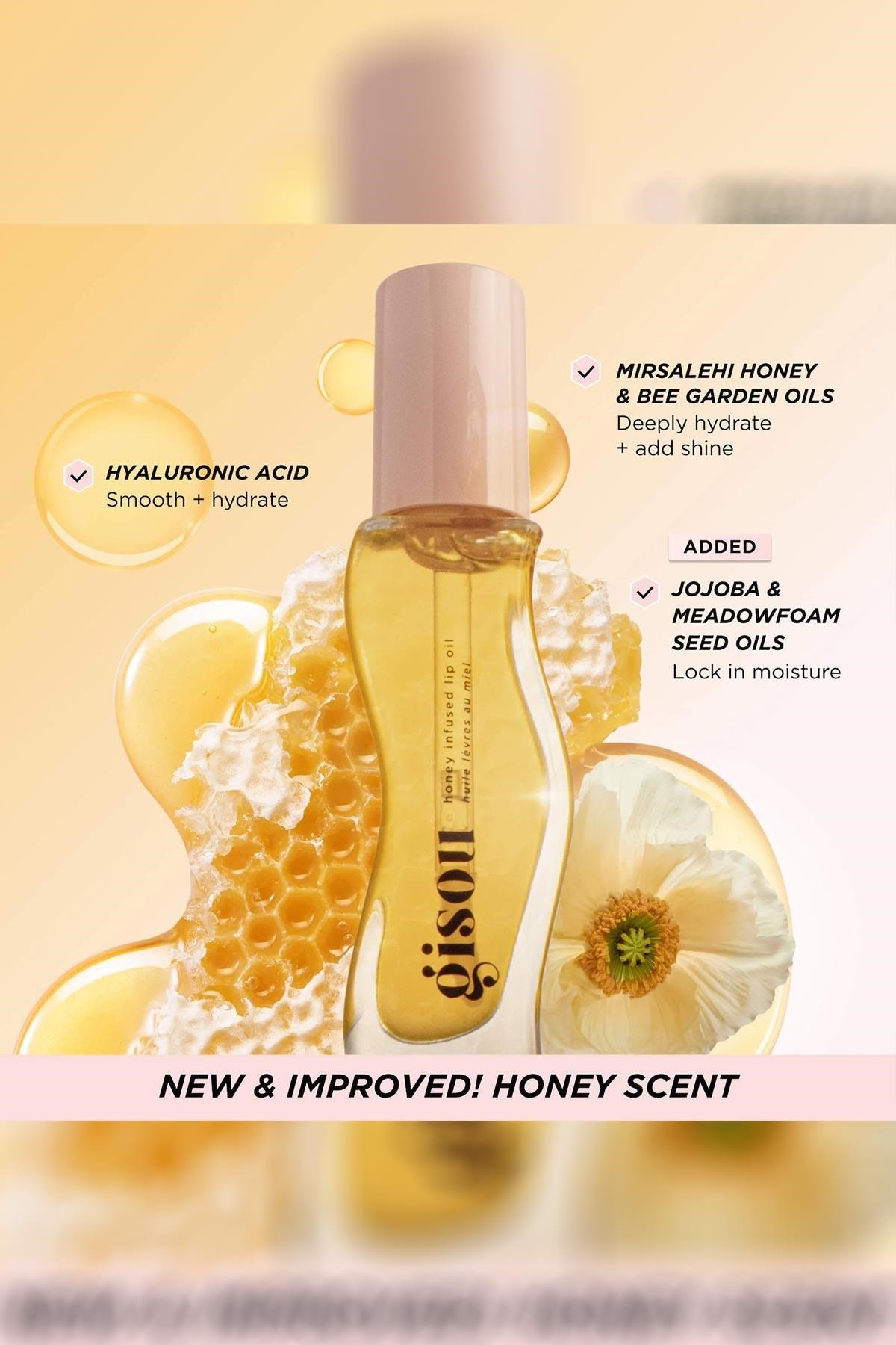 Gisou Honey Infused Nemlendirici ve Parlatıcı Dudak Bakım Yağı Honey Gold 8ML
