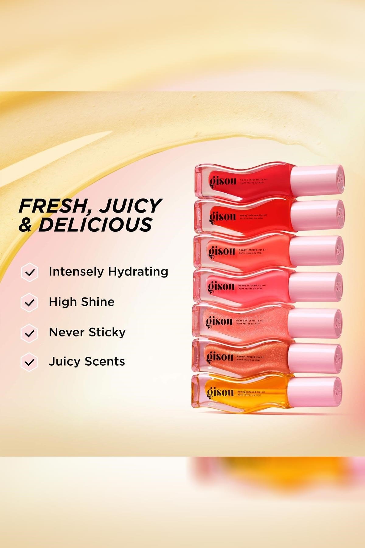 Gisou Honey Infused Nemlendirici ve Parlatıcı Dudak Bakım Yağı Honey Gold 8ML
