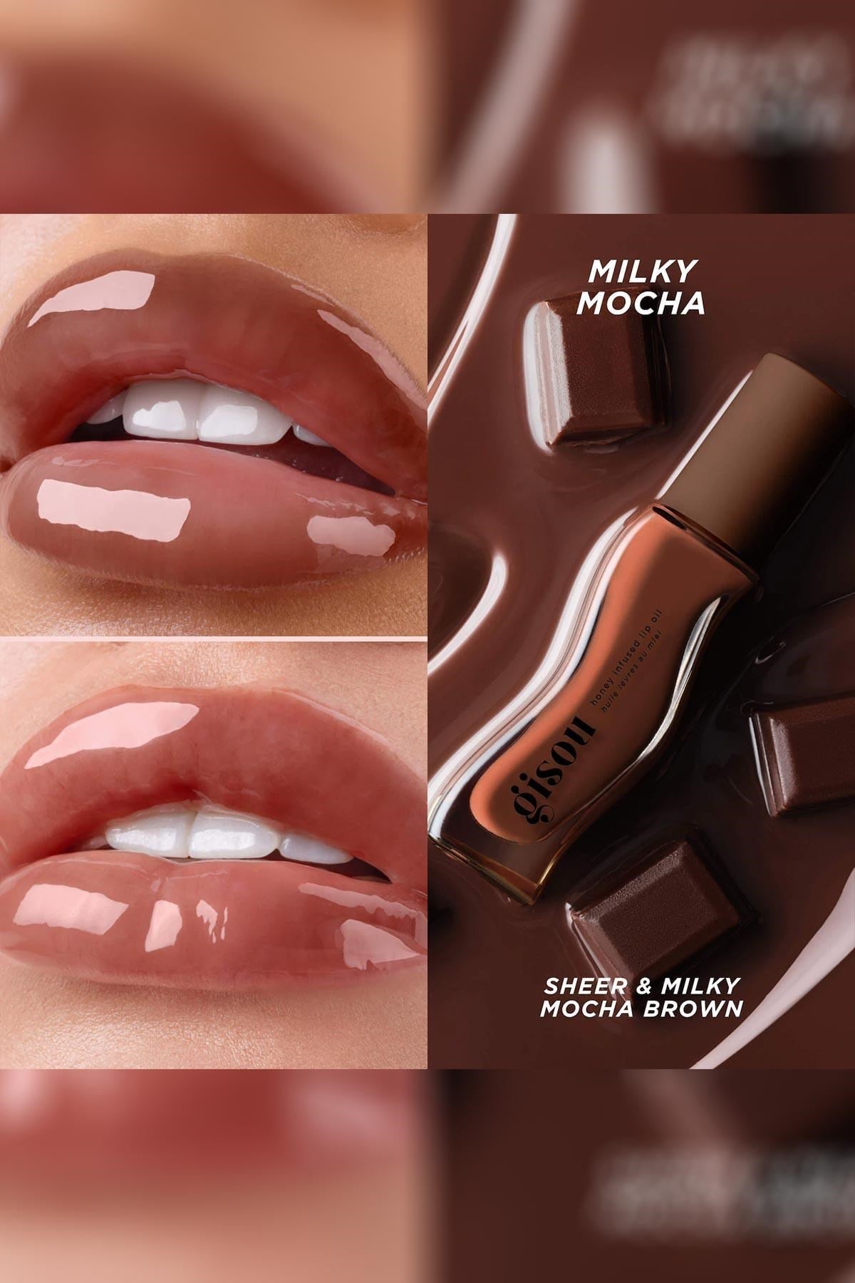 Gisou Honey Infused Nemlendirici ve Parlatıcı Dudak Bakım Yağı Milky Mocha 8ML