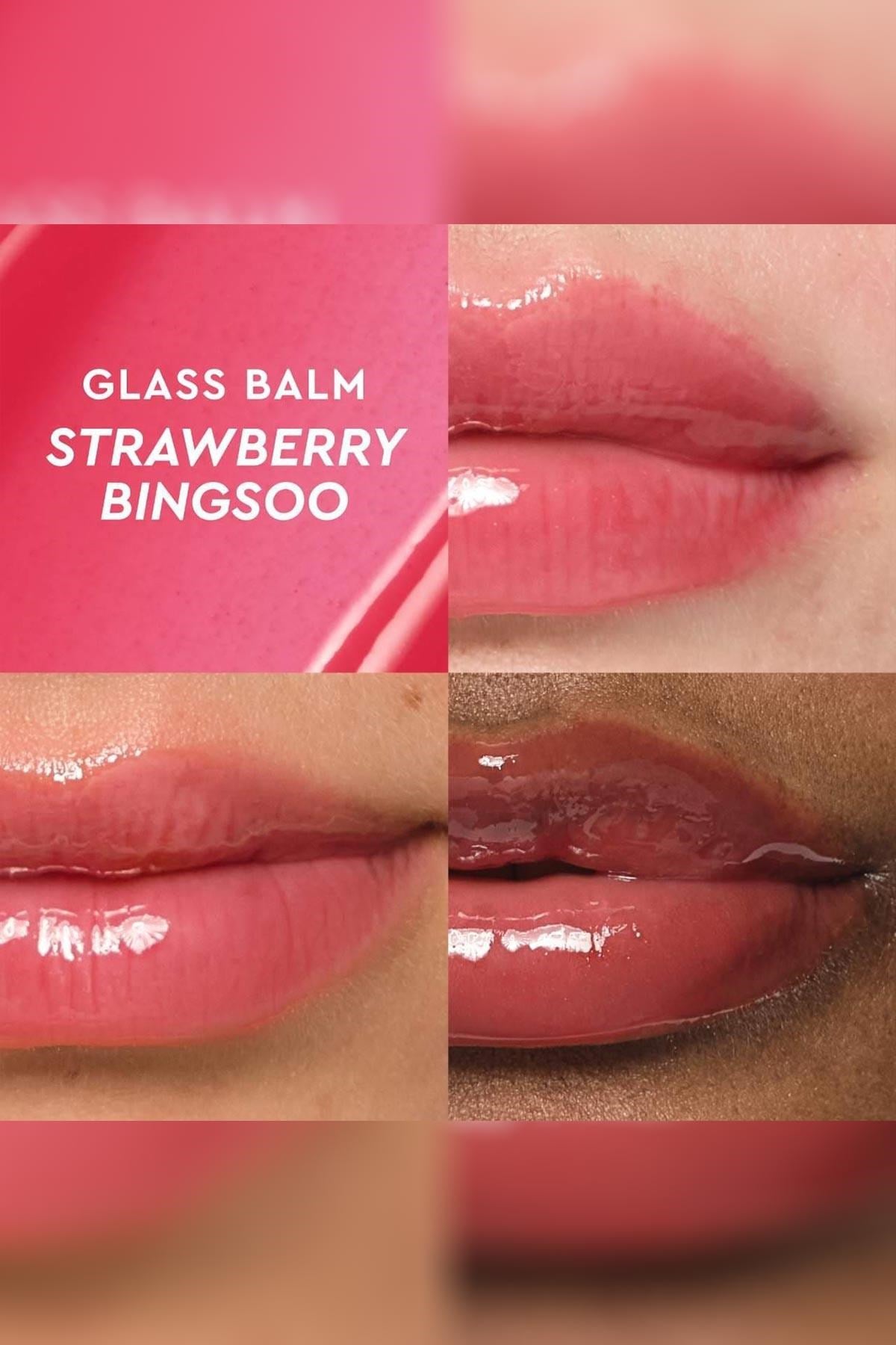 Glow Recipe Glass Balm Parlak Bitişli Nemlendirici Dudak Balmı Strawberry Bingsoo 15GR