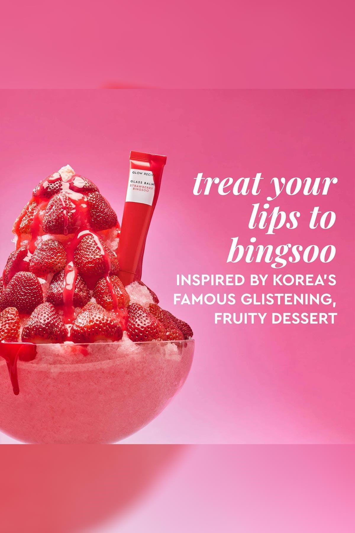 Glow Recipe Glass Balm Parlak Bitişli Nemlendirici Dudak Balmı Strawberry Bingsoo 15GR