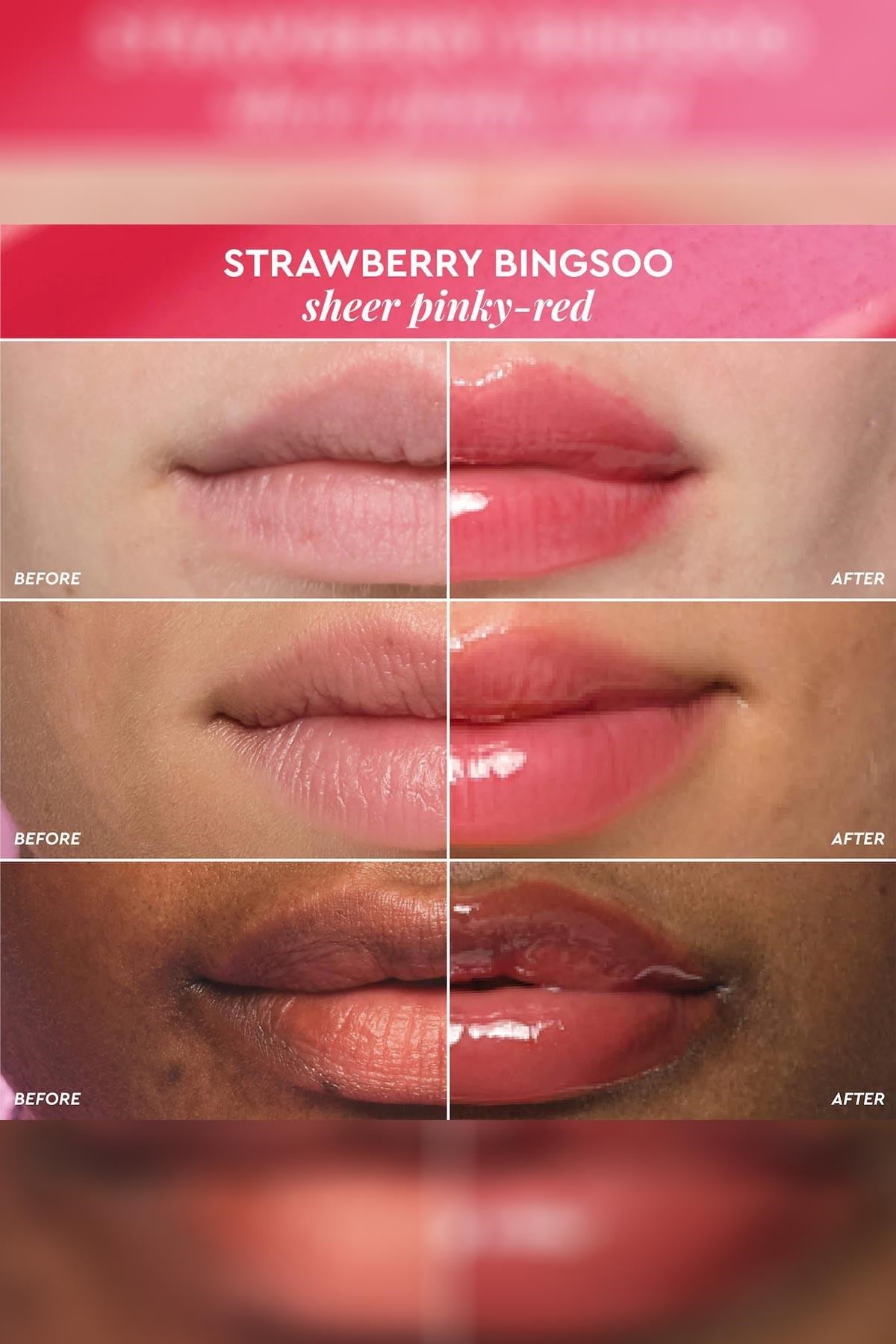 Glow Recipe Glass Balm Parlak Bitişli Nemlendirici Dudak Balmı Strawberry Bingsoo 15GR